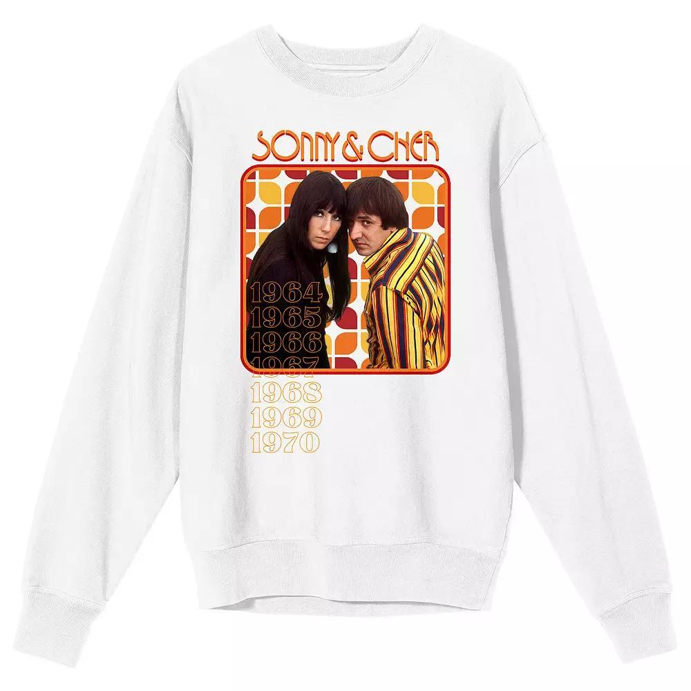 Men's Sonny & Cher 1964-1970 Tile Graphic Tee, Size: Small, White Product Image