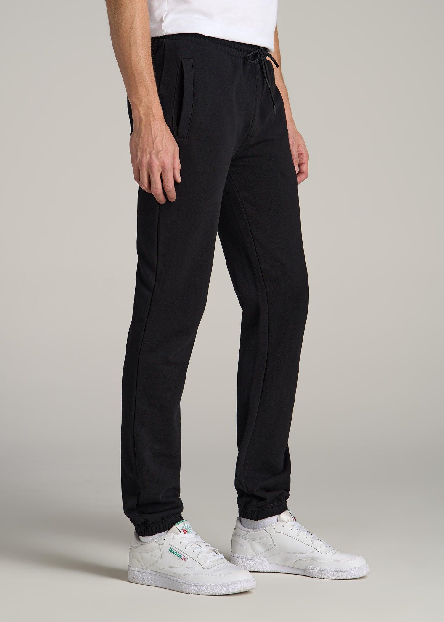 Wearever Fleece Elastic-Bottom Sweatpants for Tall Men in Black Product Image