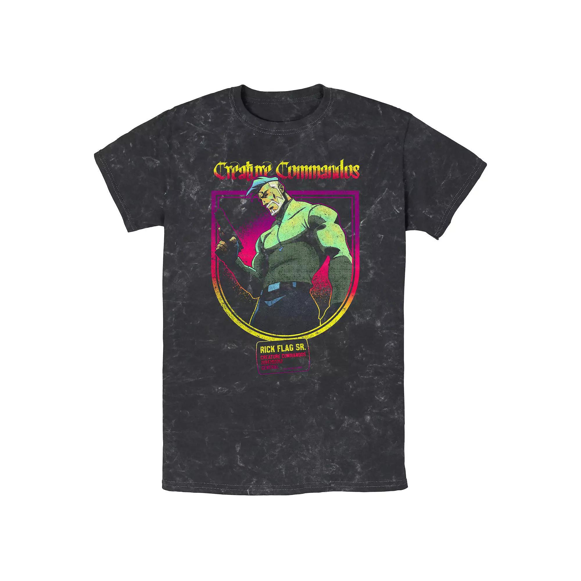 Men's Creature Commandos Presenting Rick Flag Sr. Mineral Wash Graphic Tee,  Product Image