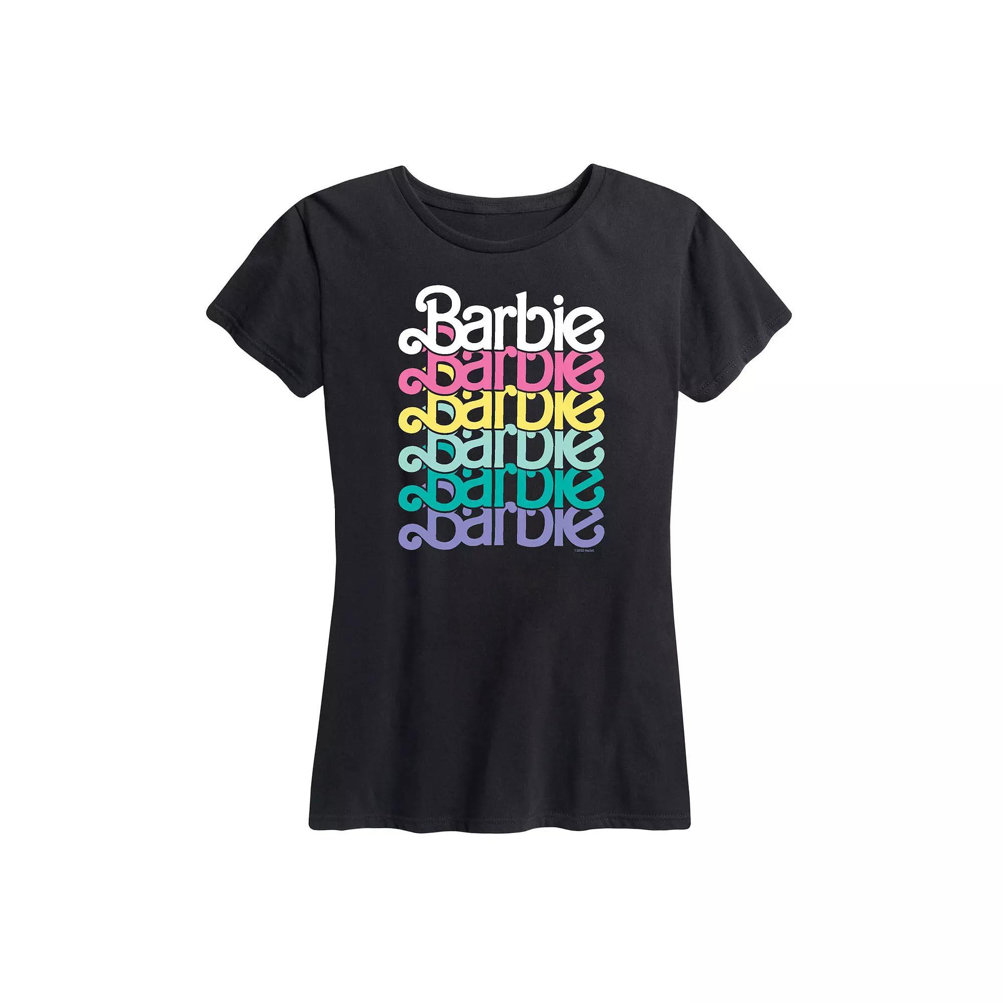 Women's Barbie Logo Stacked Spring Graphic Tee,  Product Image