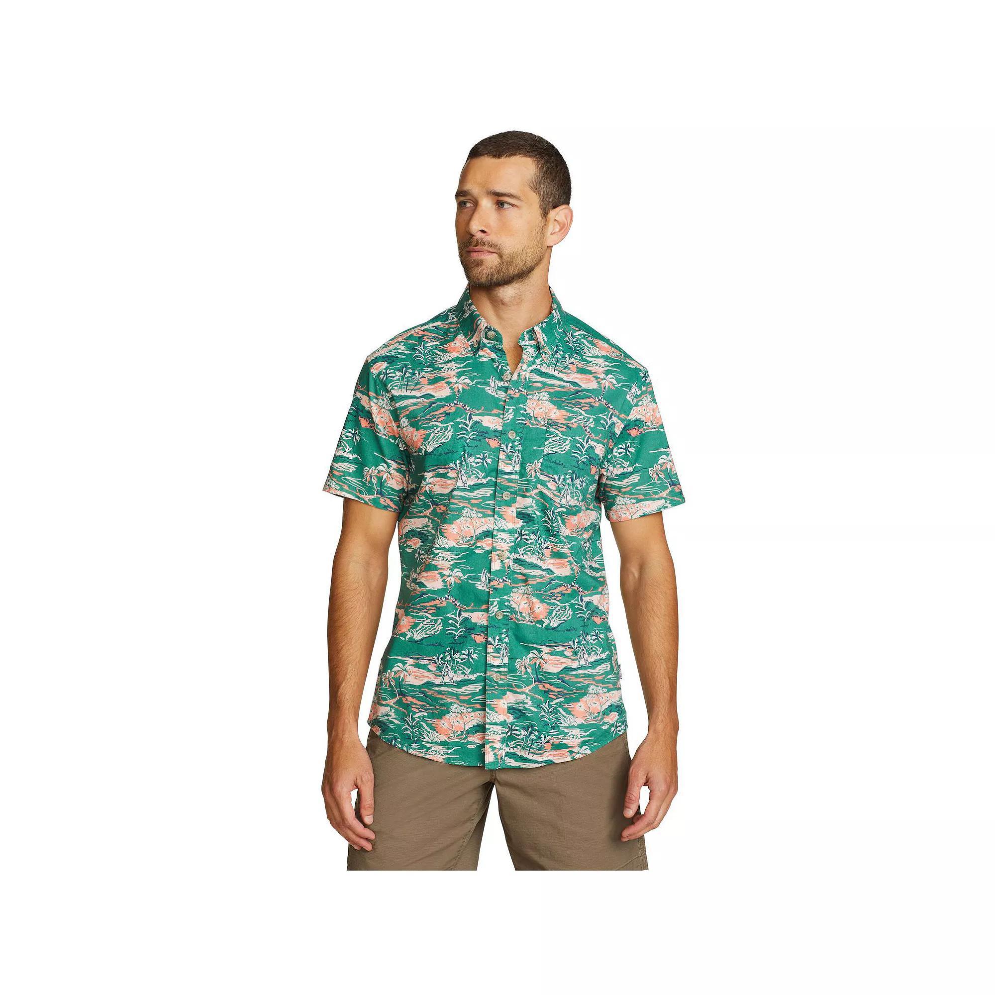 Men's Eddie Bauer Baja Print Short Sleeve Button-Down Shirt,  Product Image