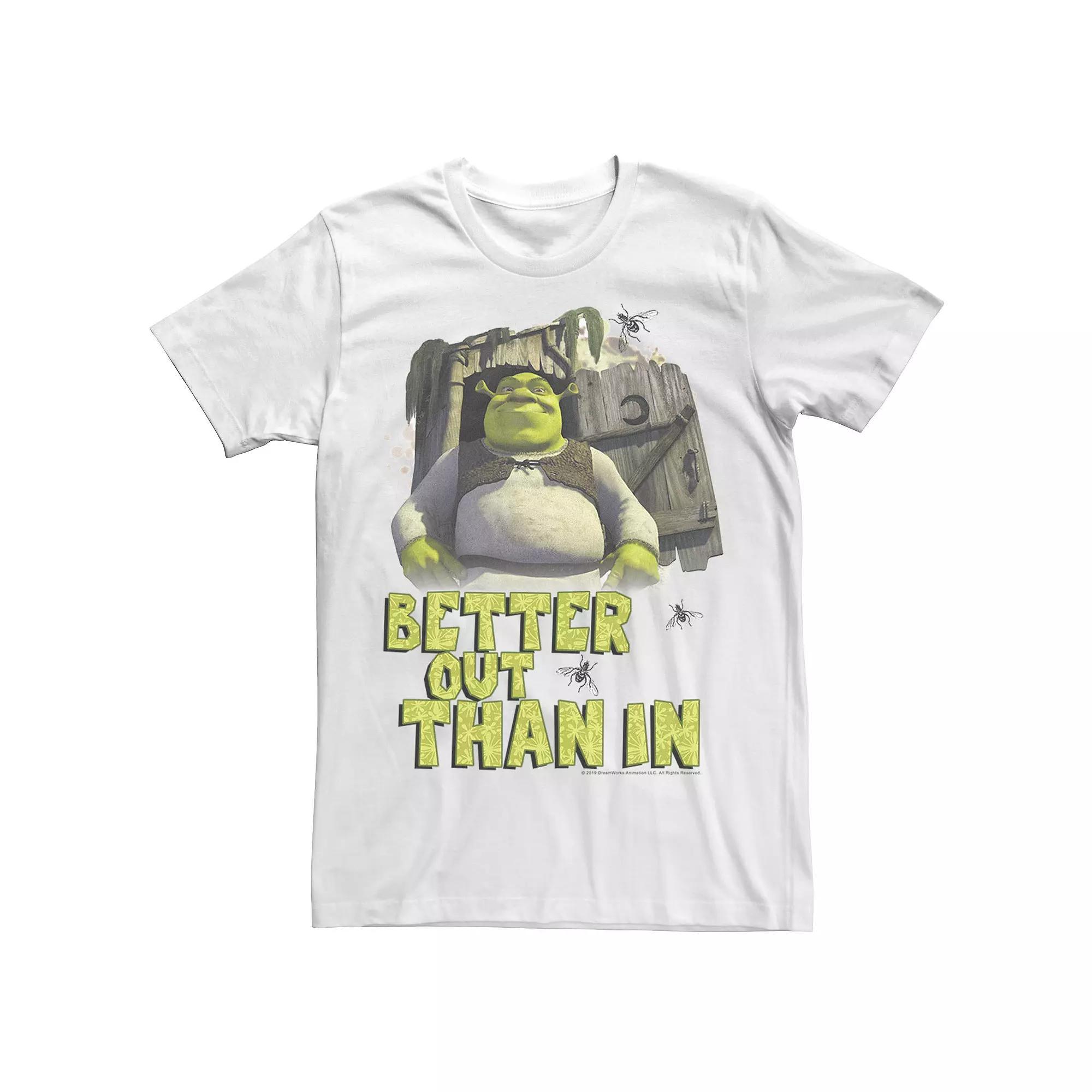 Men's Shrek Outhouse Better Out Than In Quote Graphic Tee, Size: XXL, White Product Image