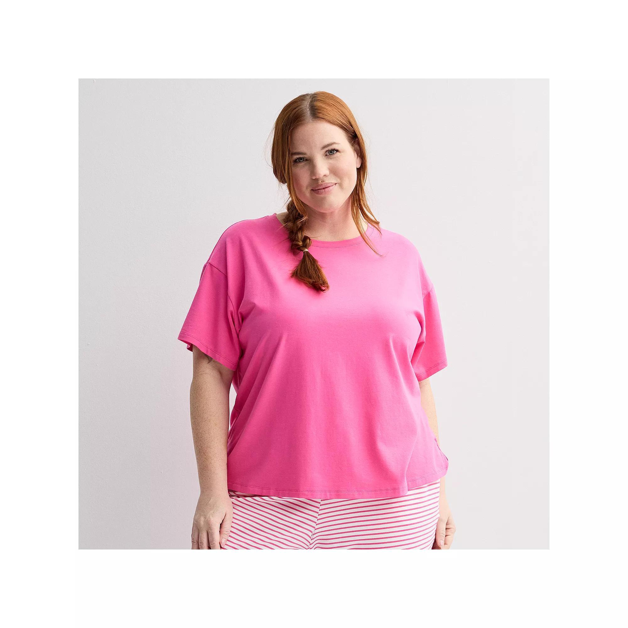 Plus Size Sonoma Goods For Life® Sleep Tee, Women's, Size: 3XL, Pink Theme Product Image