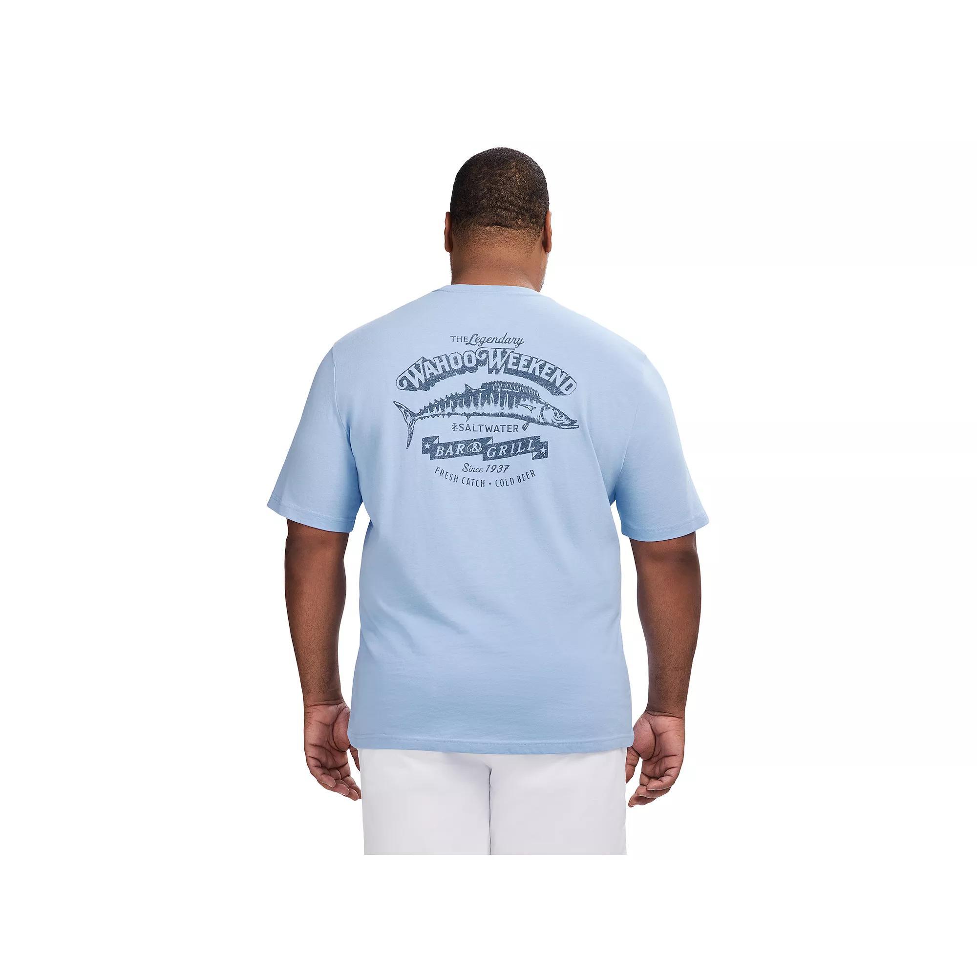 Big & Tall IZOD Saltwater Soft Wash Short Sleeve Graphic Tee, Men's, Size: 2XB, Placide Blue Product Image