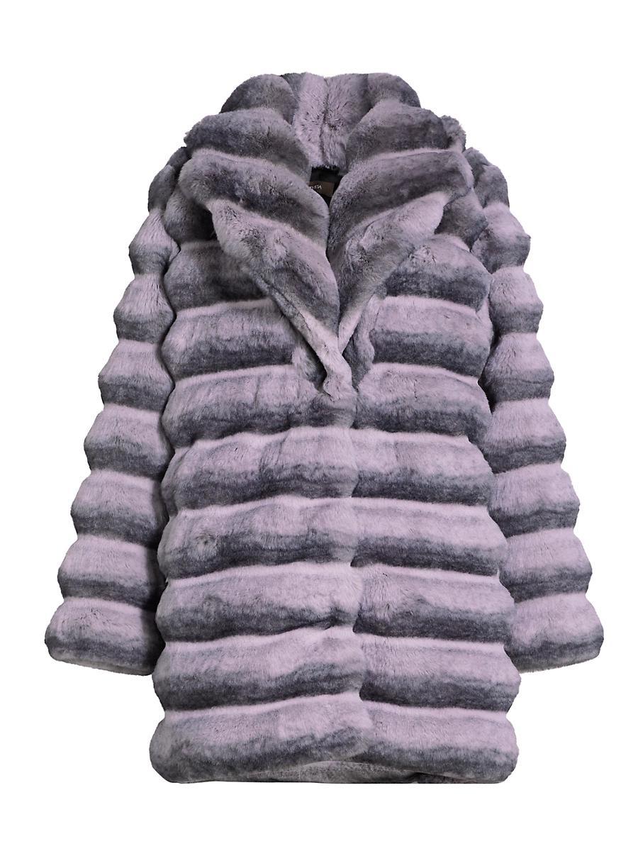 Womens Faux-Chinchilla Coat Product Image