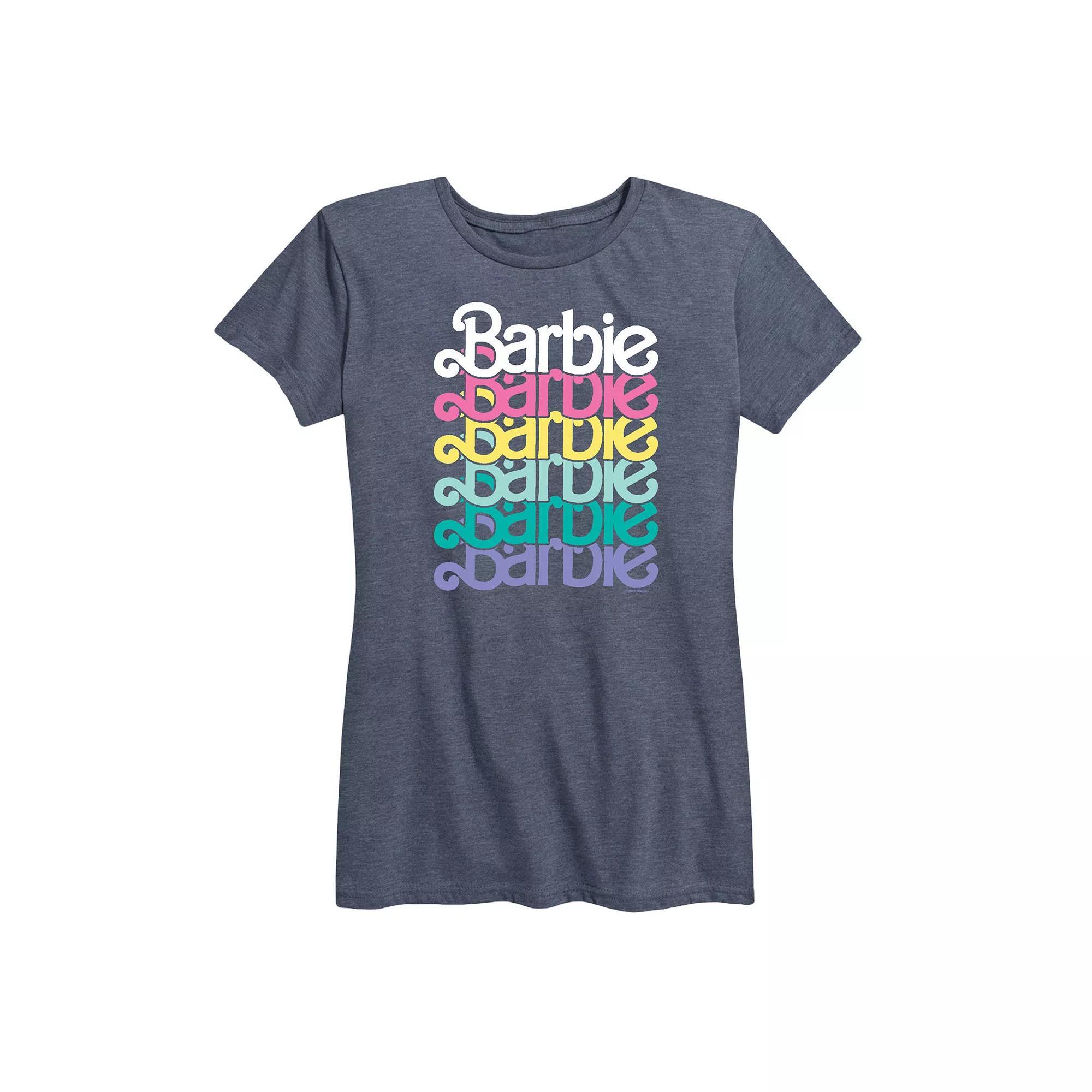 Women's Barbie Logo Stacked Spring Graphic Tee,  Product Image