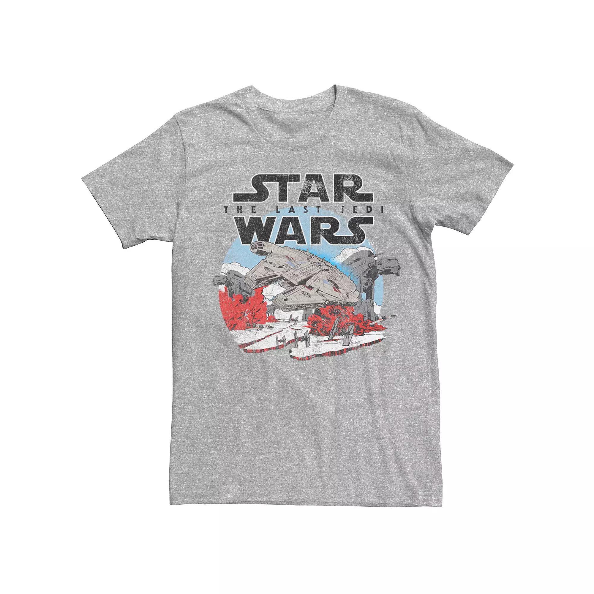 Men's Star Wars The Last Jedi Battle Scene Poster Tee, Size: Small, Athletic Grey Product Image