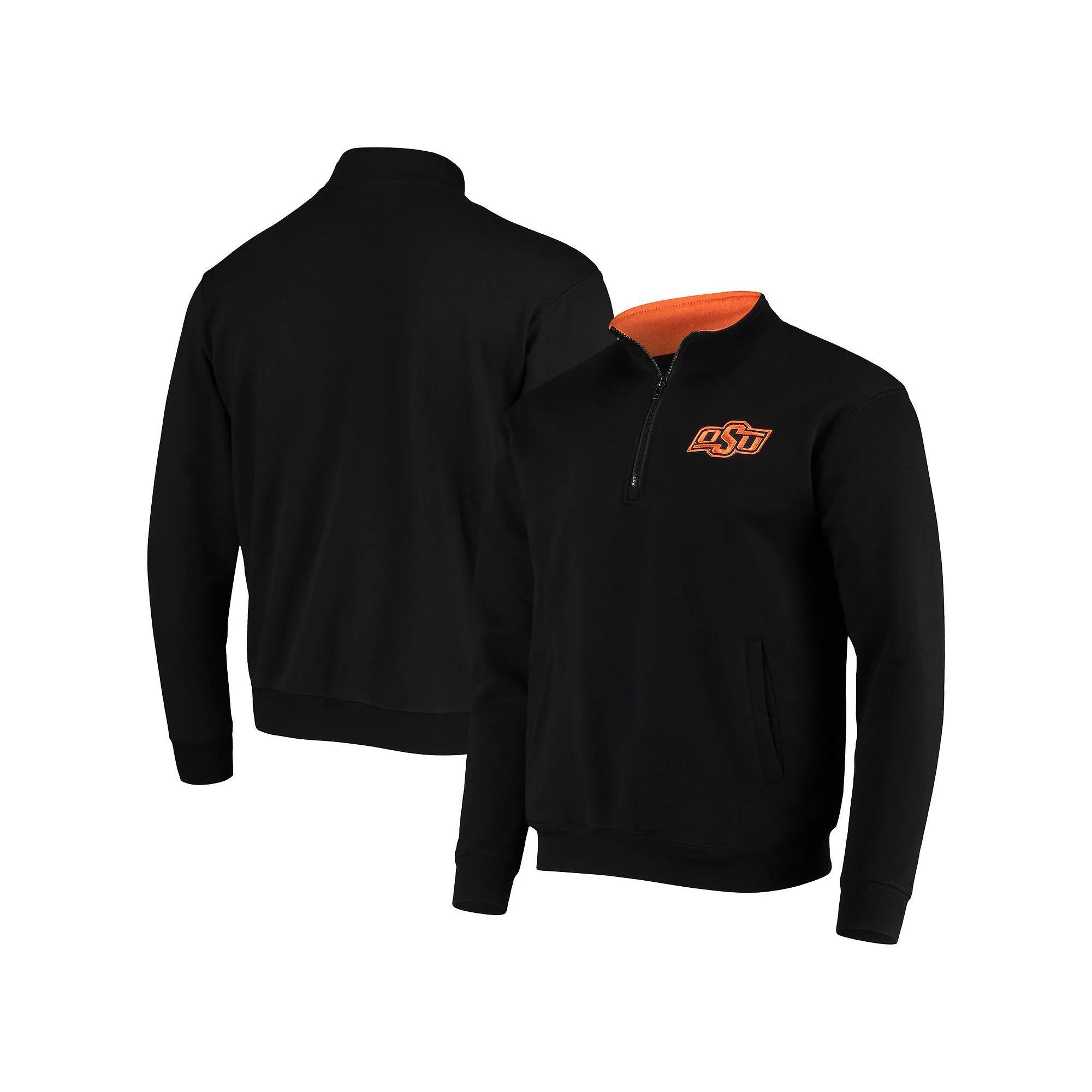Men's Colosseum Black Oklahoma State Cowboys Tortugas Logo Quarter-Zip Jacket,  Product Image