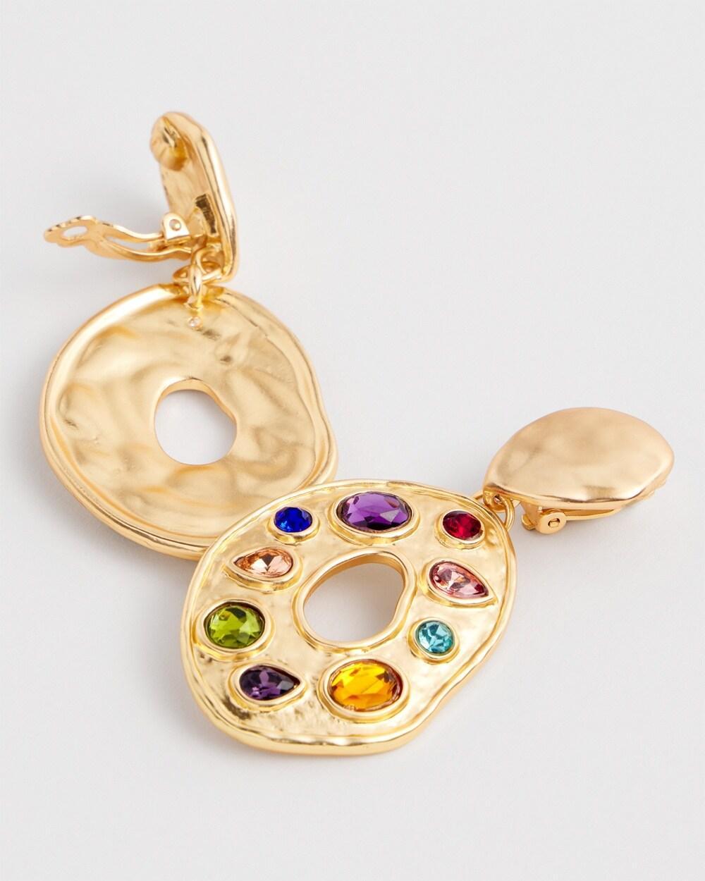 Multicolor Clip On Drop Earrings Product Image