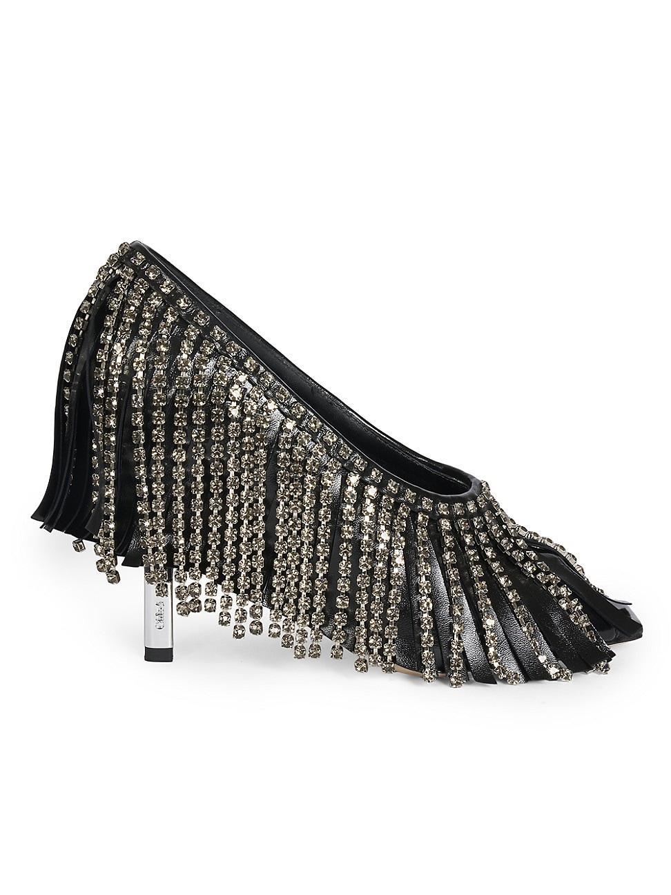 Womens Mona 95MM Crystal Fringe Leather Pumps Product Image