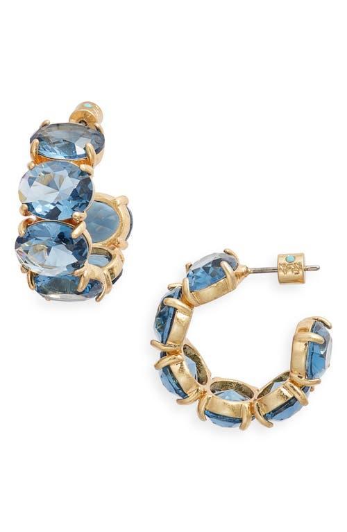 Womens Gem Palace Royals Goldtone & Glass Stone Hoop Earrings Product Image