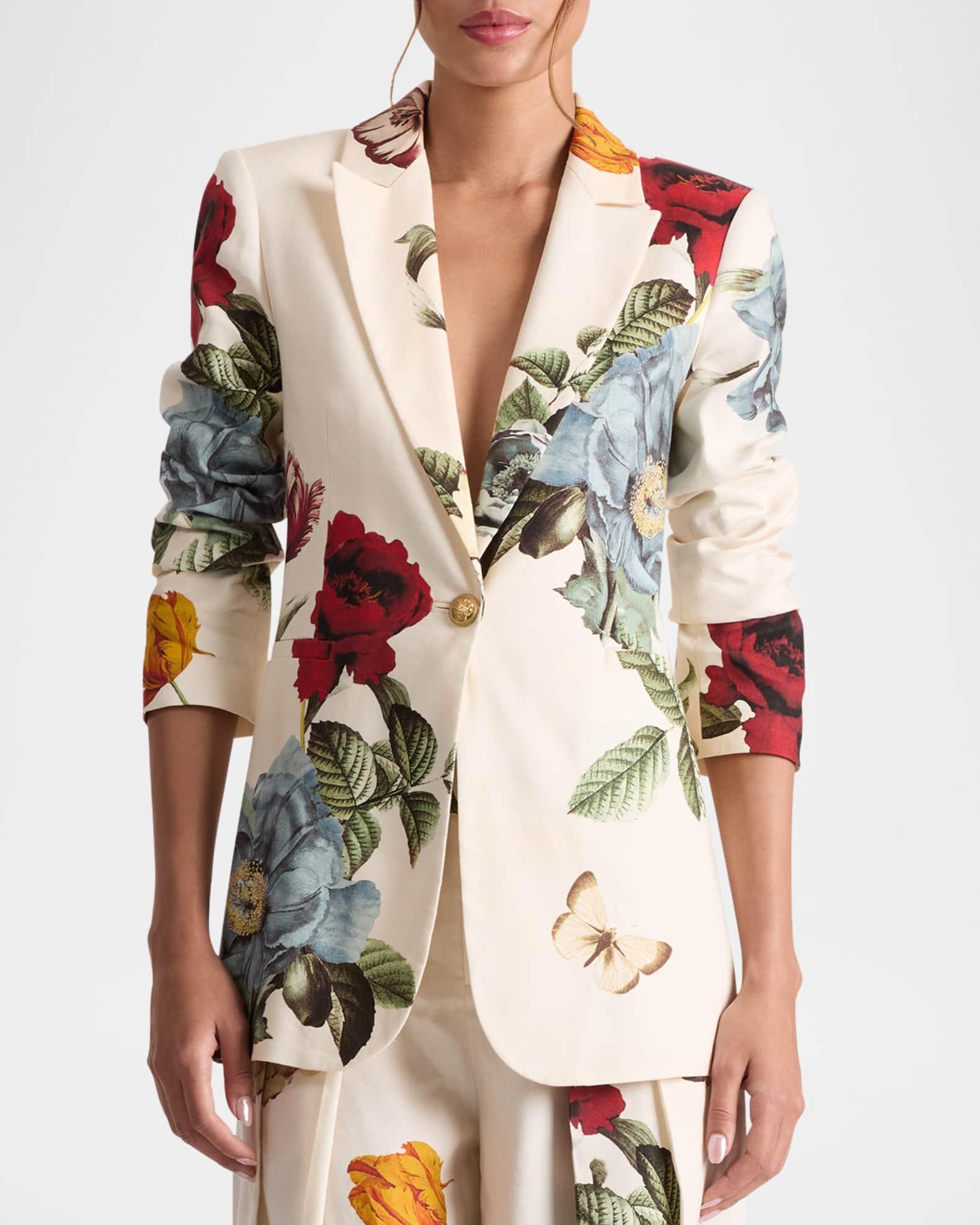 Breann Printed Linen-Blend Blazer Product Image
