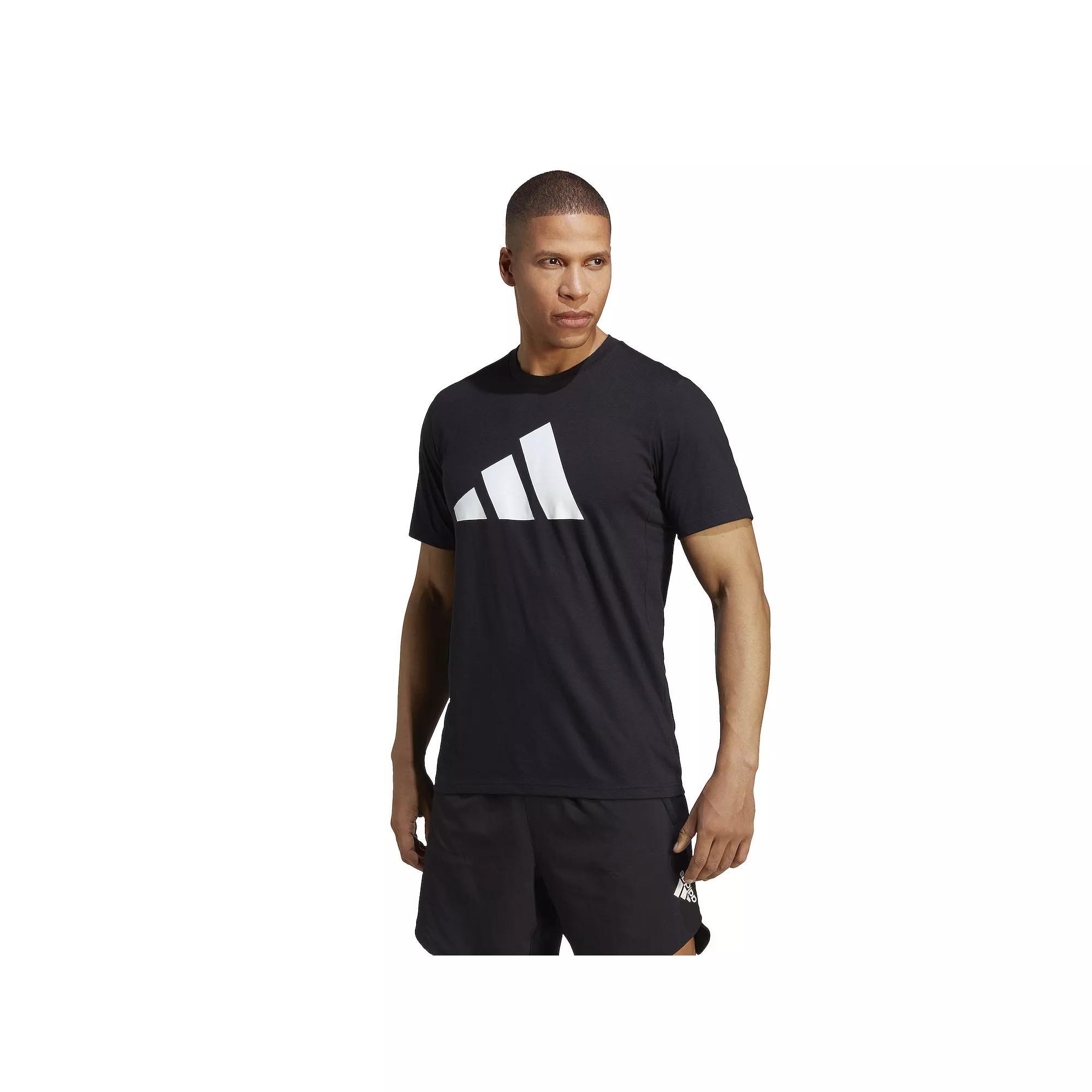 Big & Tall adidas Essentials Feelready Logo Training T-Shirt, Men's, Size: 3XL, Black White Product Image