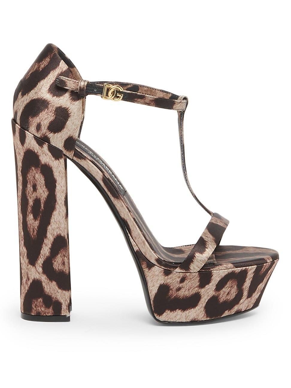 Womens Raso Stampato145MM Leopard-Print Sandals Product Image