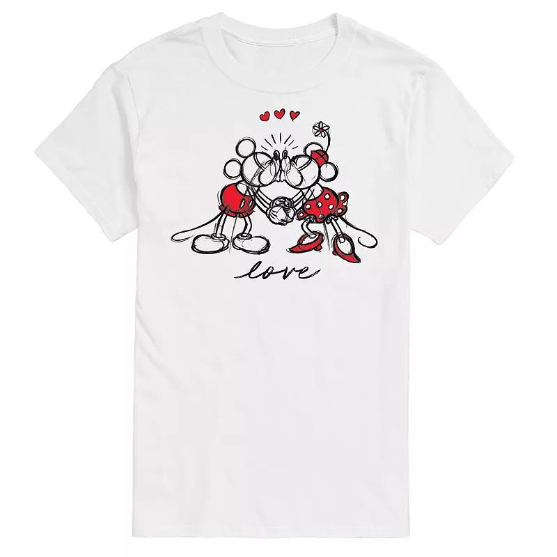 Disney's Men's Mickey Minnie Love Graphic Tee, Size: XL, White Product Image