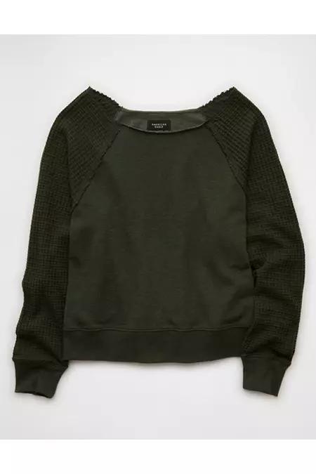 AE Mixed Knit Sweatshirt Product Image