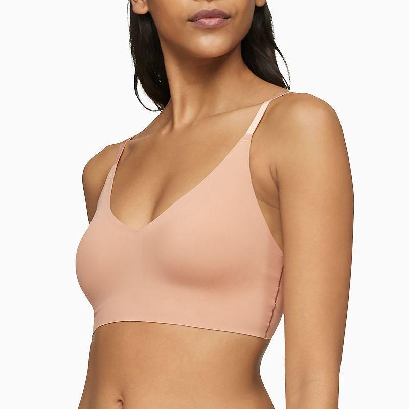 Calvin Klein Womens Invisibles Lightly Lined Triangle Bra - Pink - L Product Image