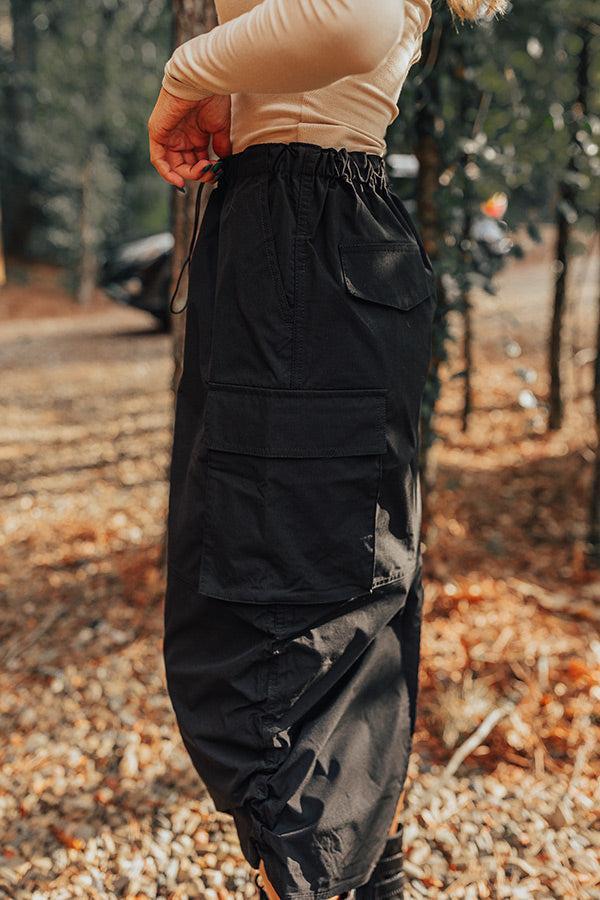 Cool Energy Cargo Midi Skirt in Black Product Image