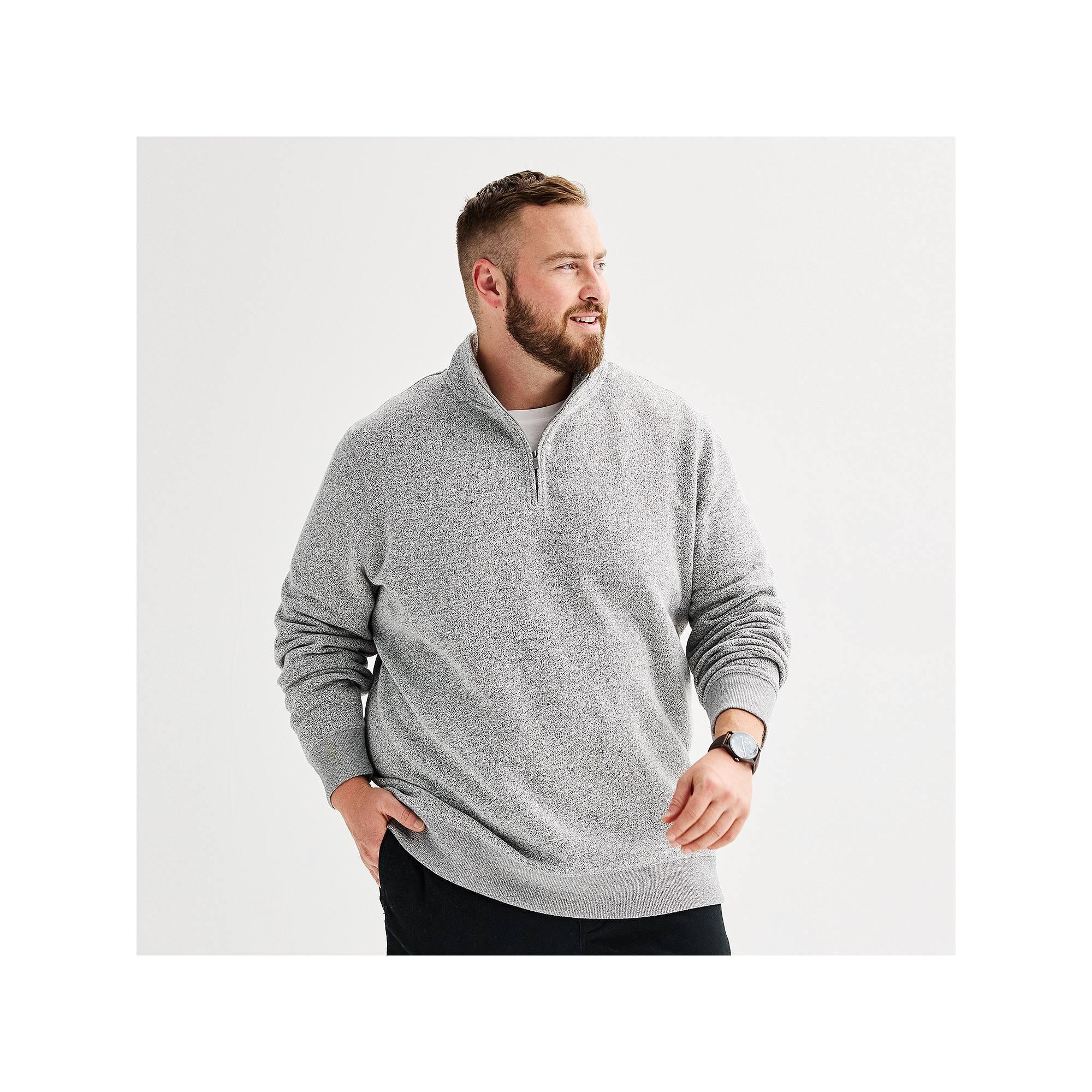 Big & Tall Sonoma Goods For Life® Sweater Fleece Quarter Zip Pullover, Men's,  Product Image