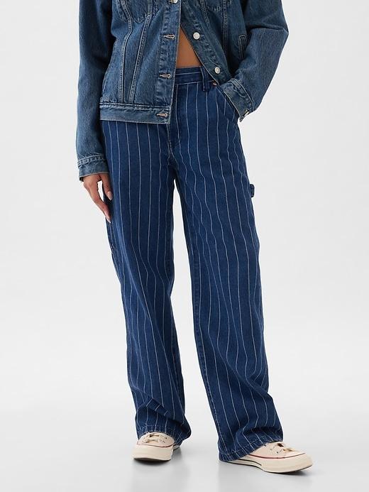 Mid Rise '90s Loose Pinstripe Carpenter Jeans Product Image