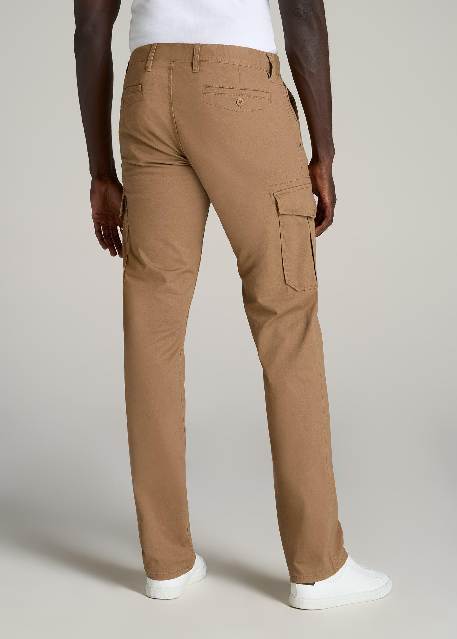 Stretch Twill SLIM-FIT Cargo Pants for Tall Men in Russet Brown Male Product Image
