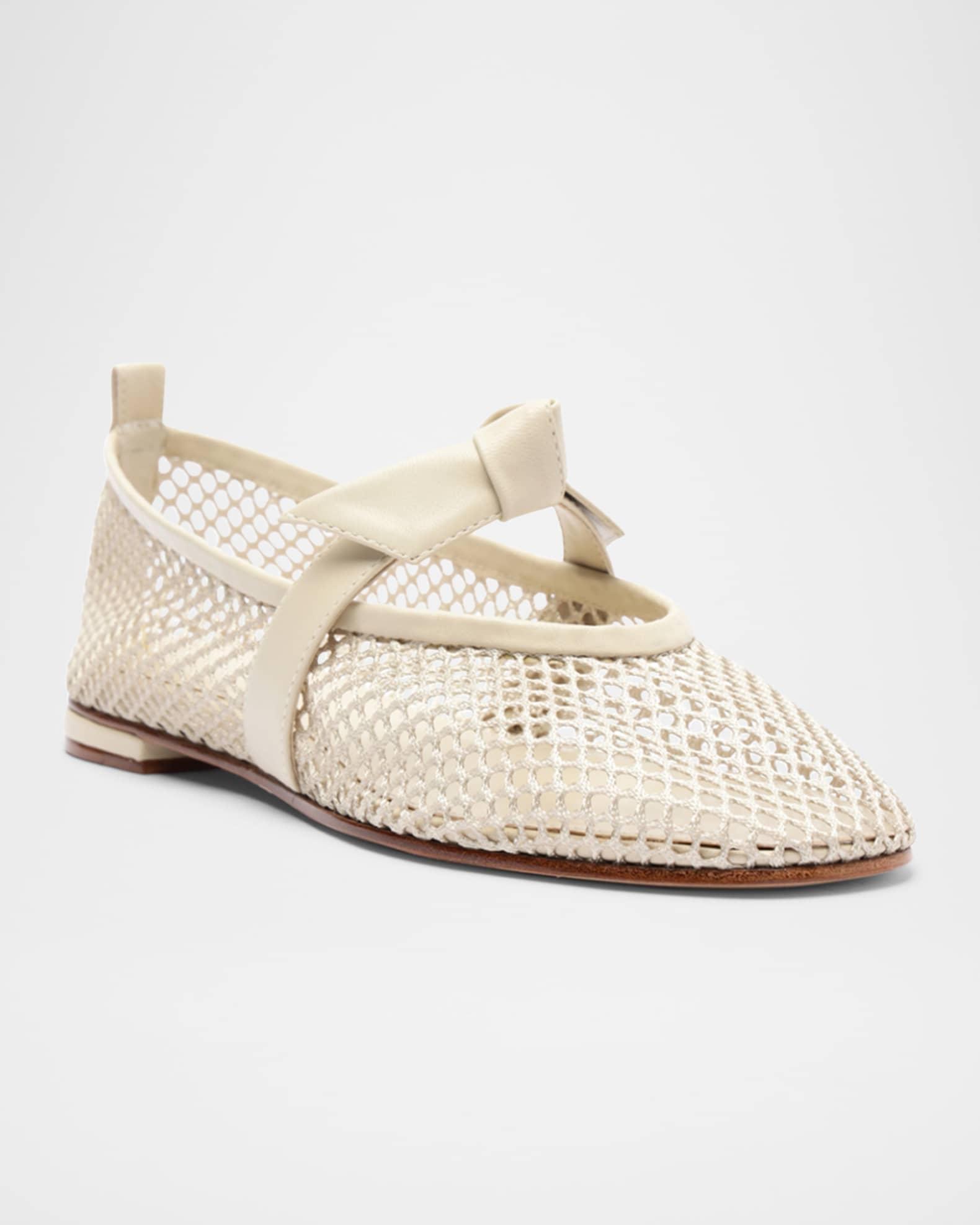 Clarita Bow Fishnet Ballerina Flats Product Image