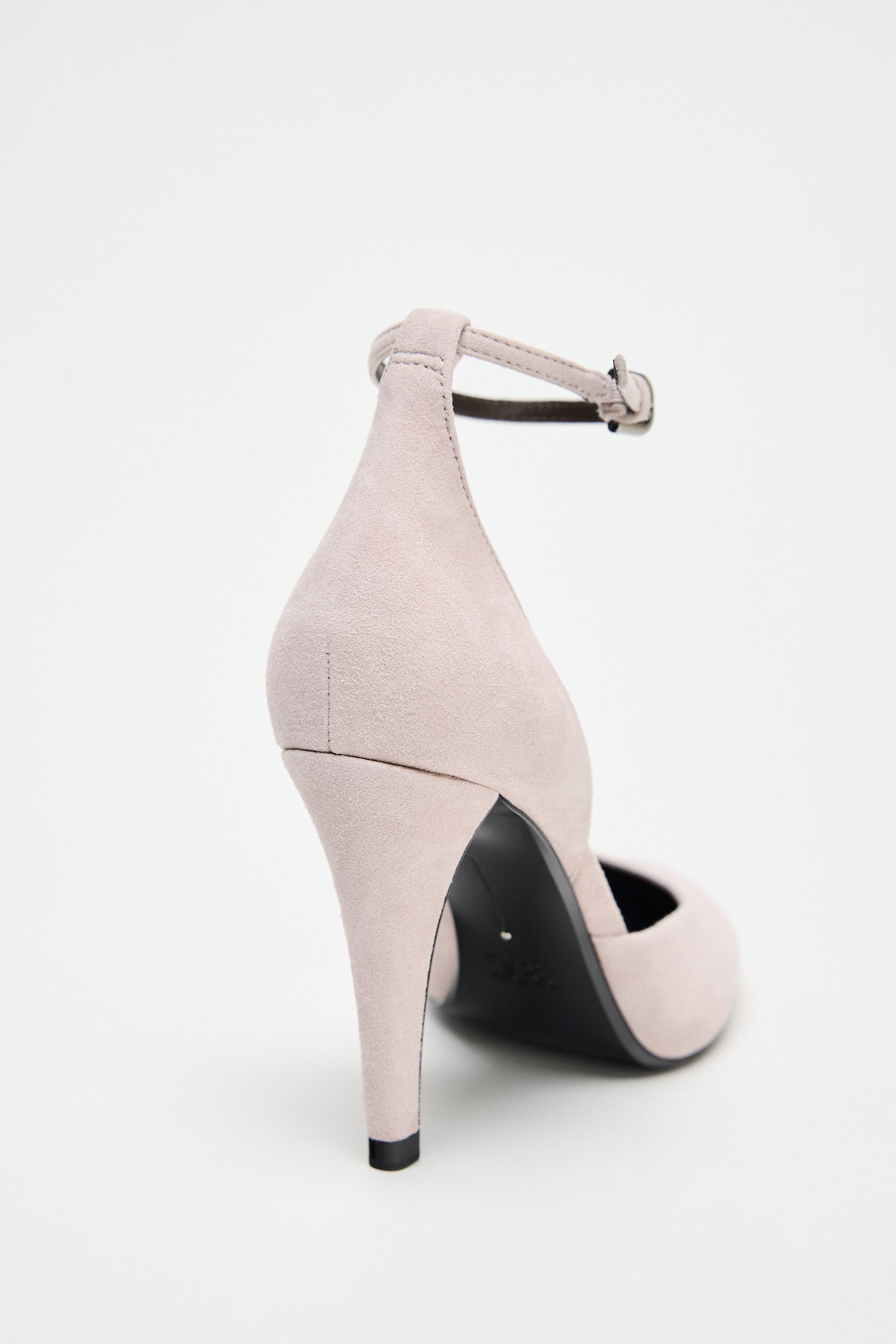 SUEDE ANKLE STRAP HEELS Product Image