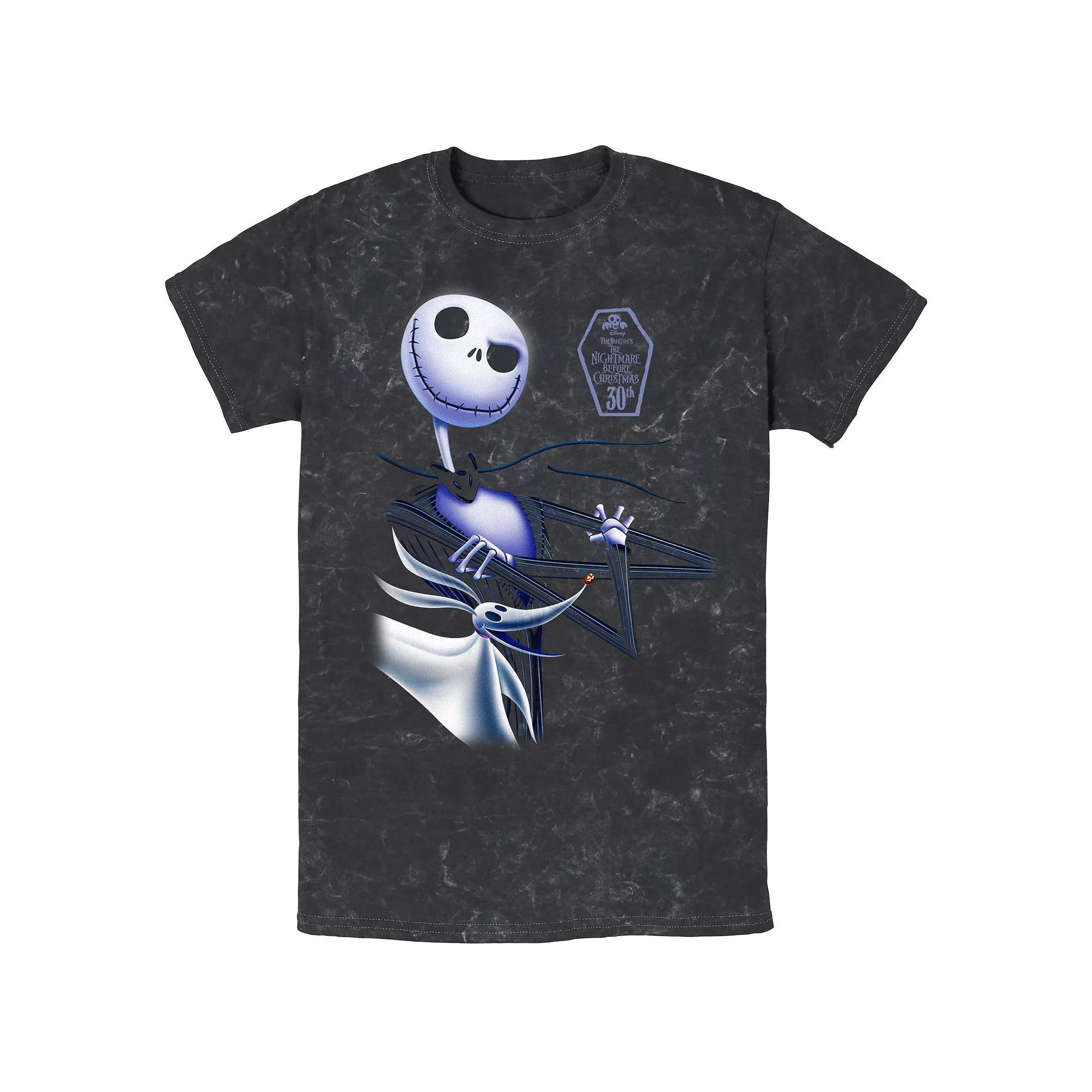Disneys The Nightmare Before Christmas 30th Mineral Wash Mens Graphic Tee Product Image