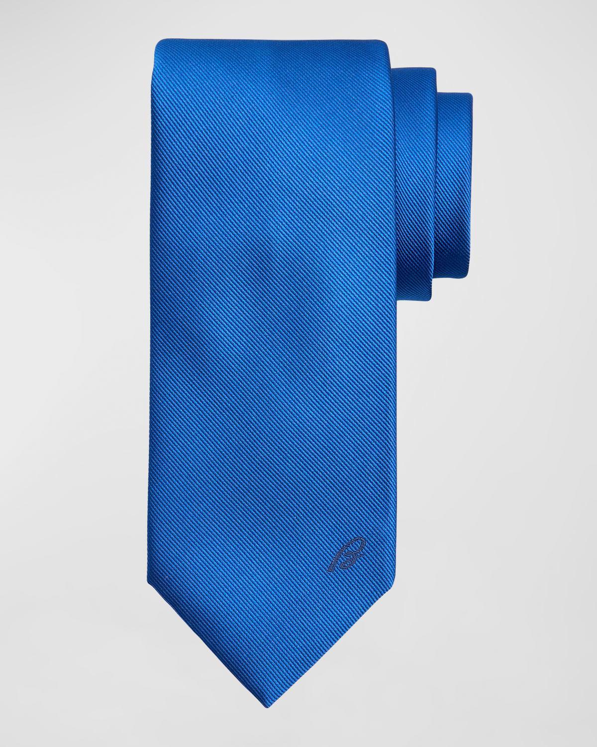 Mens B-Embroidered Silk Twill Tie Product Image