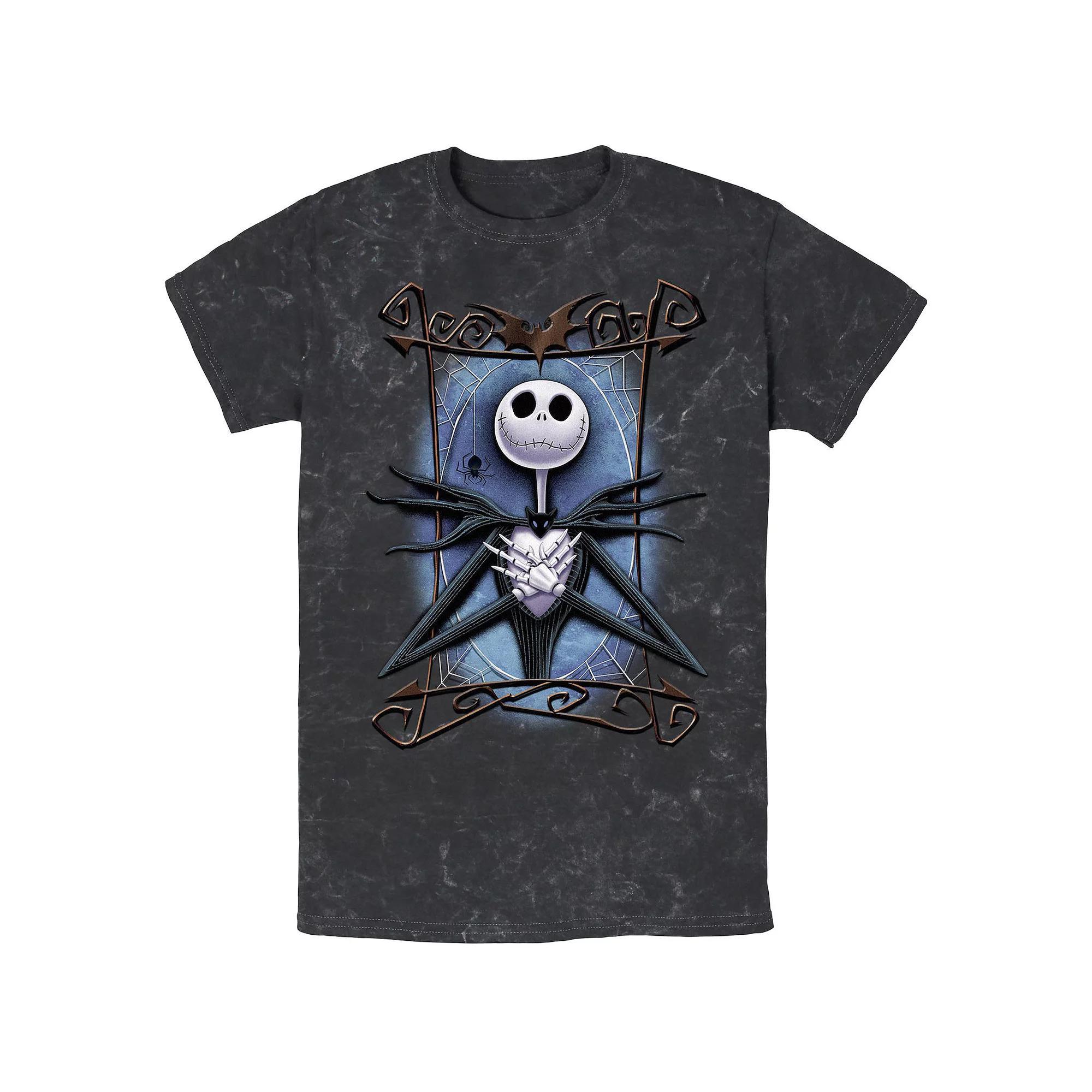 Disney's The Nightmare Before Christmas Jack Spooky Frame Mineral Wash Men's Graphic Tee, Size: Small, Black Product Image