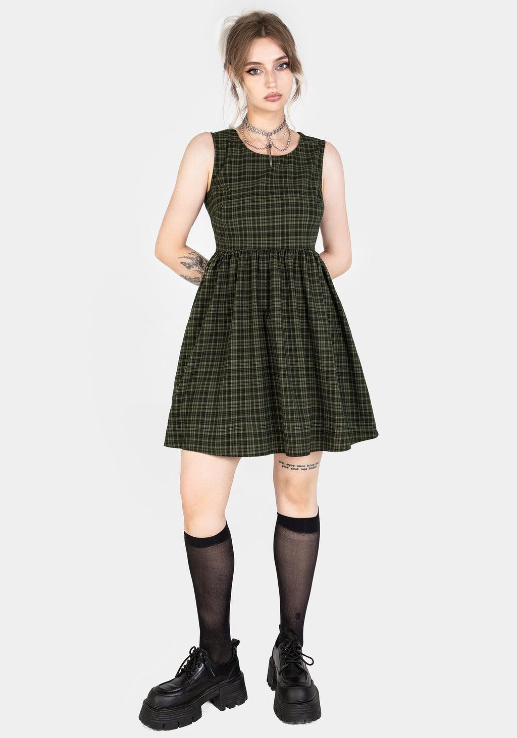 Sabine Check Mini Skater Dress Product Image