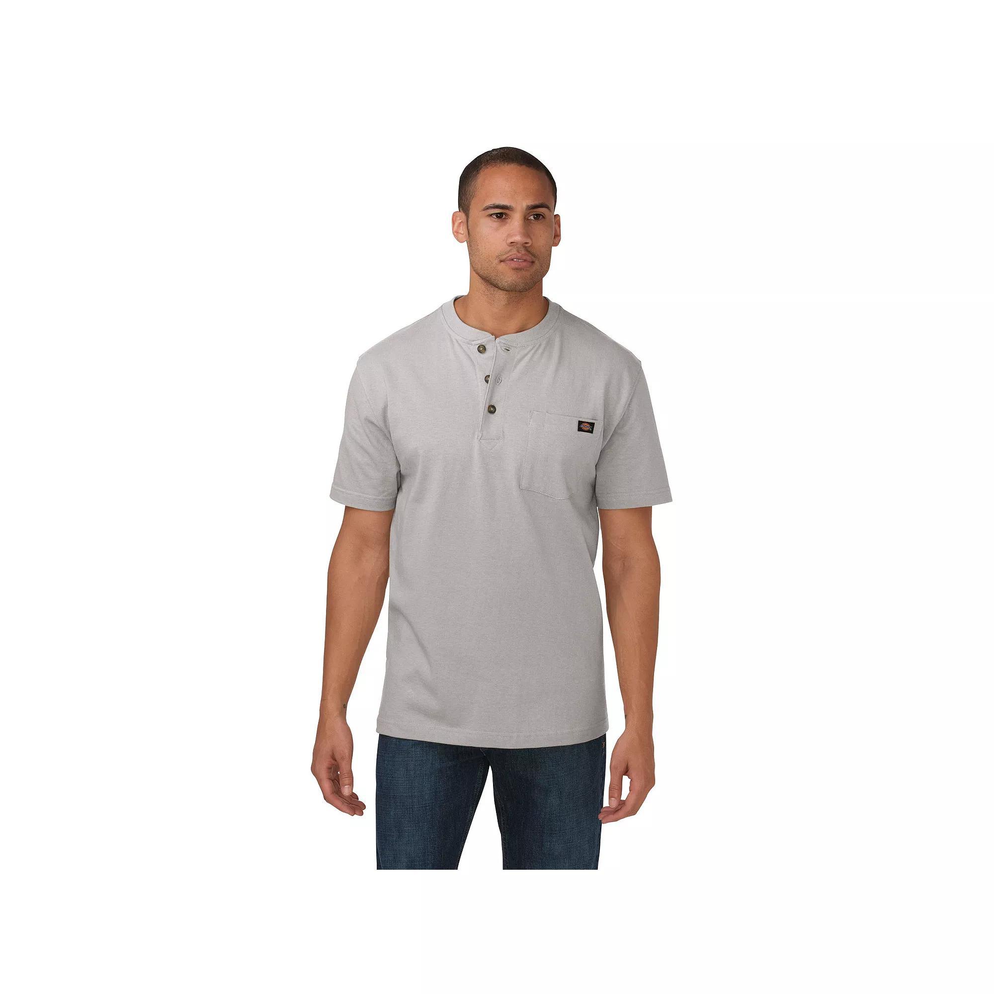 Men's Dickies Heavyweight Short Sleeve Henley, Size: Medium, Grey Product Image