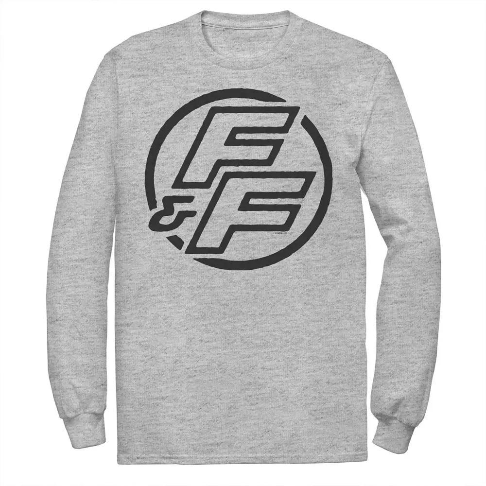 Men's Fast & Furious Bold Line Hollow Logo Long Sleeve Graphic Tee, Size: XXL, Athletic Grey Product Image