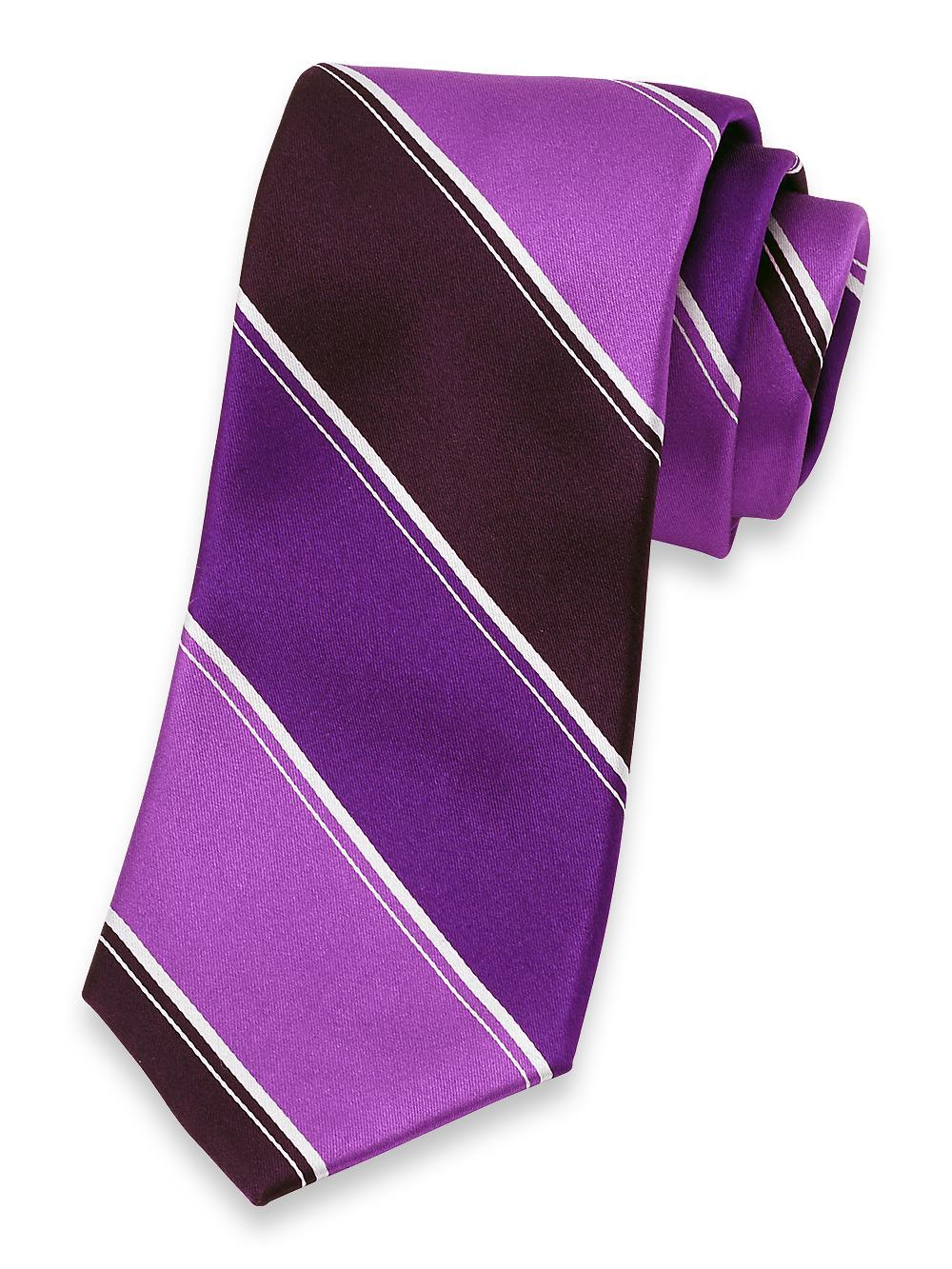 Stripe Woven Silk Tie - Purple Product Image