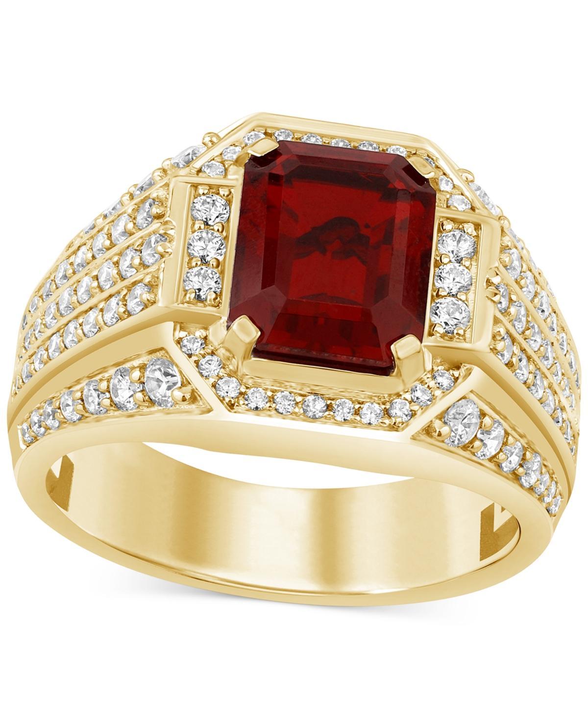 Mens Lab Created Ruby (4-1/6 ct. t.w.) & Lab-Created Diamond (1 ct. t.w.) Ring in 10k Gold Product Image