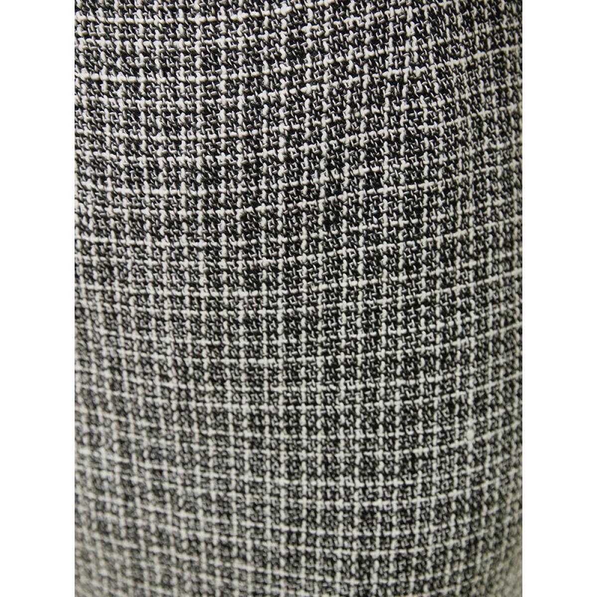 Plus Size Plaid Tweed Zipper Pearl Beaded Tank Dress Black Women Office Zipper Square Neck Sleeveless Curvy Short Dress BloomChic 22-24/3X Product Image