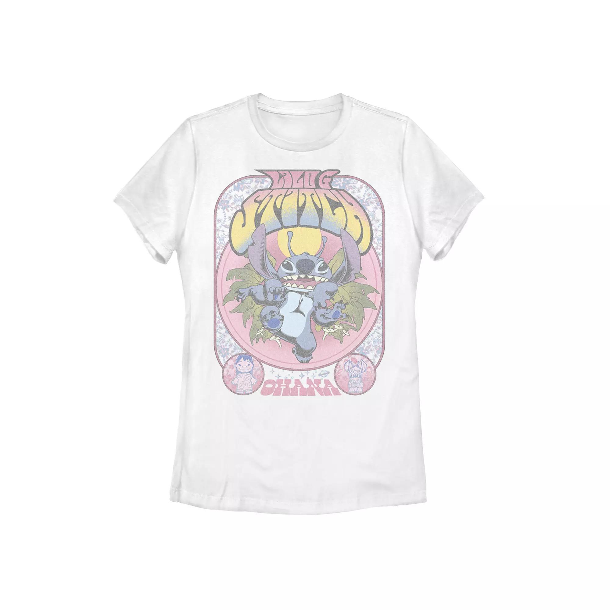 Disney's Disney Lilo And Stitch Juniors' Vintage "Ohana" Graphic Tee, Girl's,  Product Image