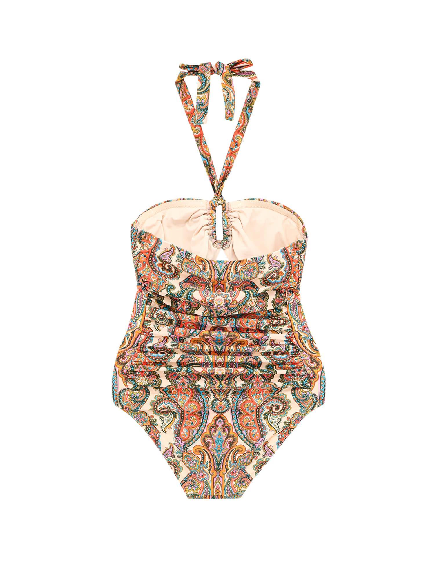 ZIMMERMANN Ottie Wide Link Paisley Swimsuit In Multicolor Product Image