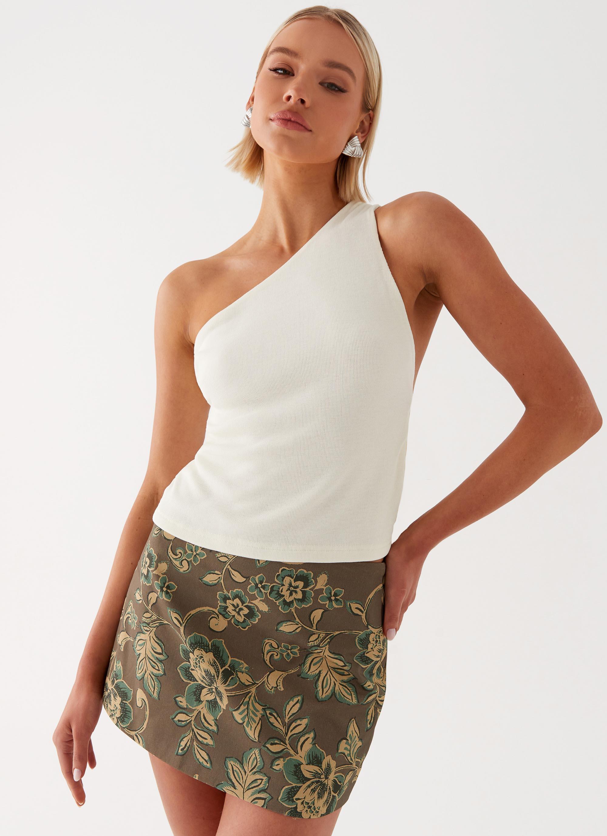 Tonnie Floral Mini Skirt - Brown Floral Product Image