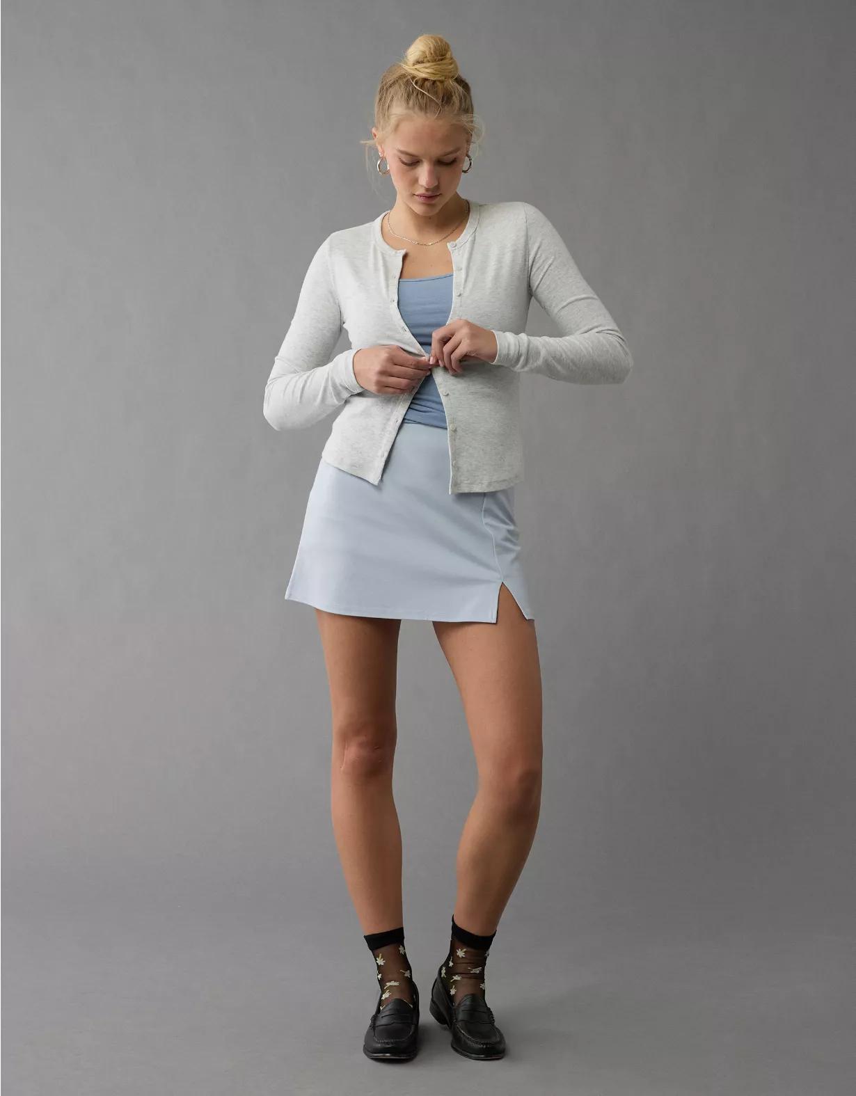 AE Long-Sleeve Button-Up T-Shirt Product Image