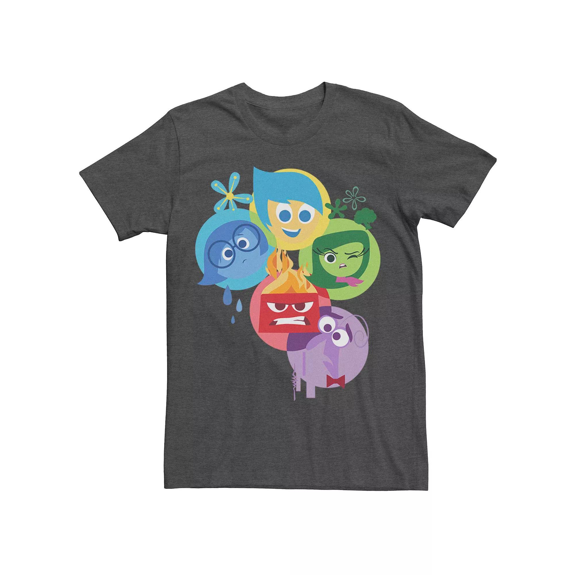 Mens Disney Pixar Inside Out Bubble Group Shot Tee Grey Heather Product Image