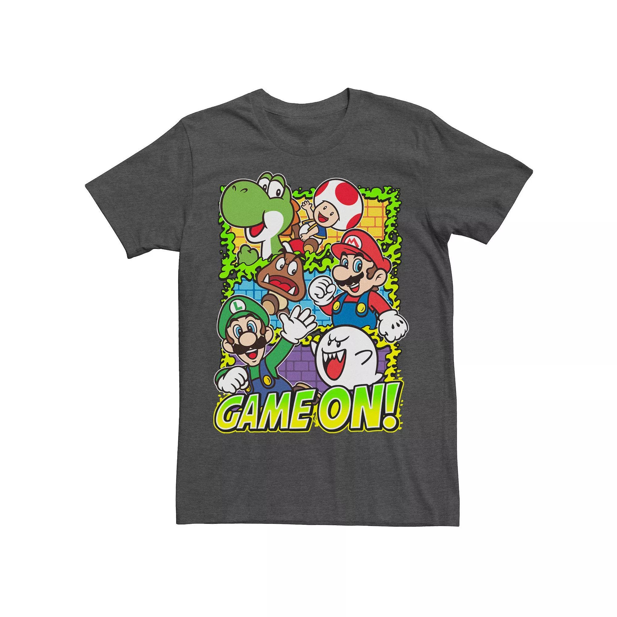 Men's Nintendo Super Mario Group Shot Game On Tee,  Product Image