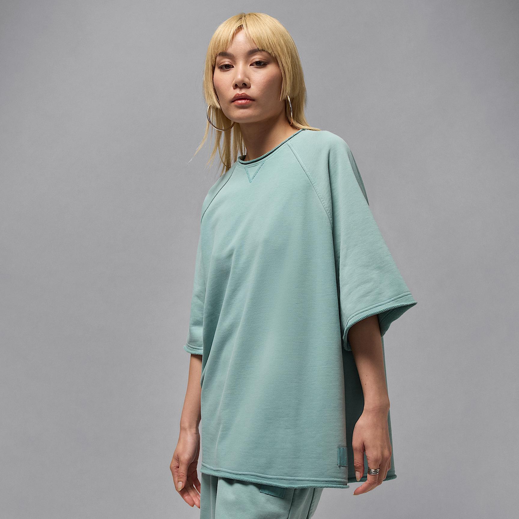 Womens Jordan Flight Fleece Oversized Short-Sleeve French Terry Top | IB9850-017 Product Image