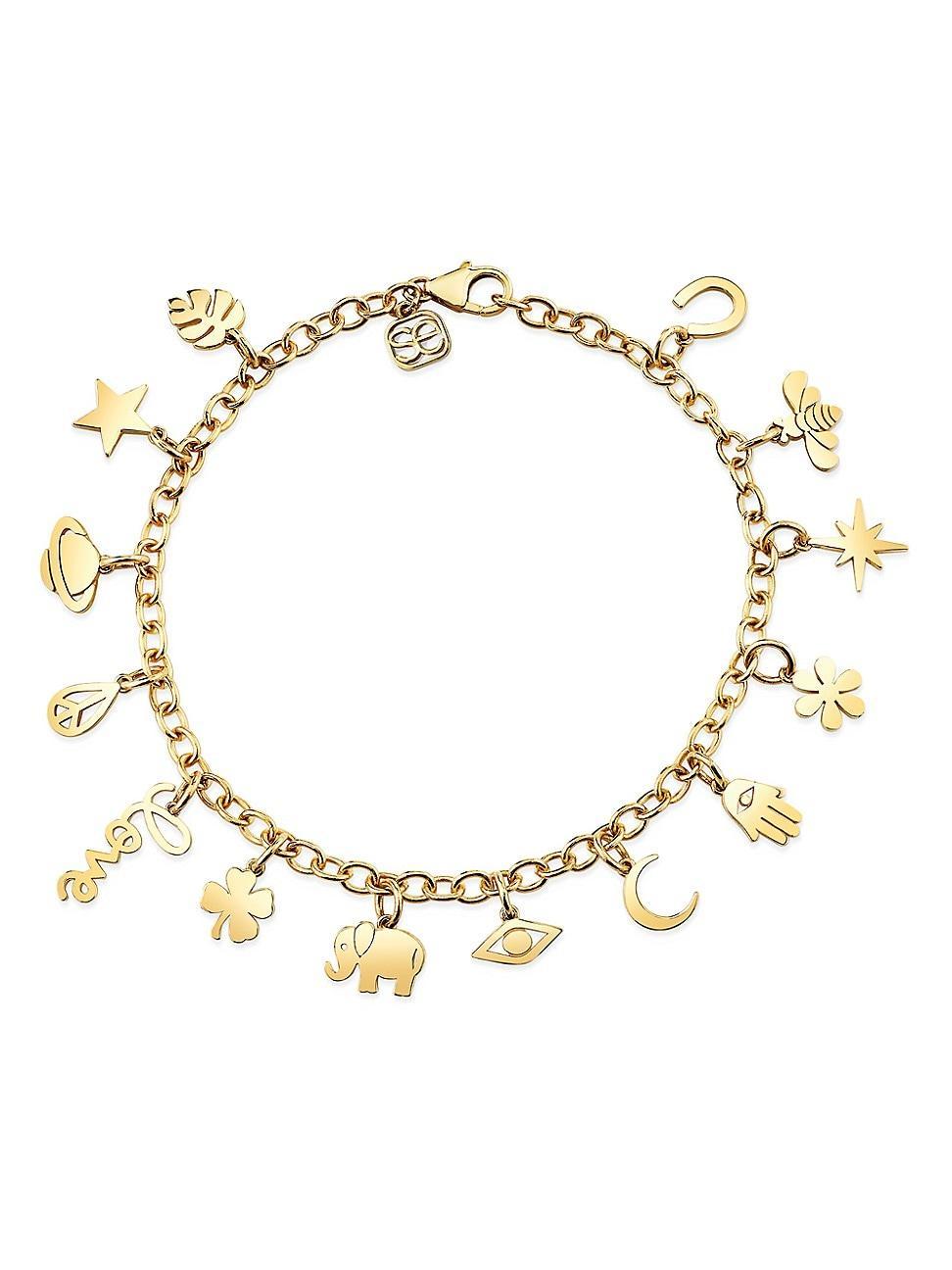 Womens Pure 14K Yellow Gold Charm Bracelet Product Image