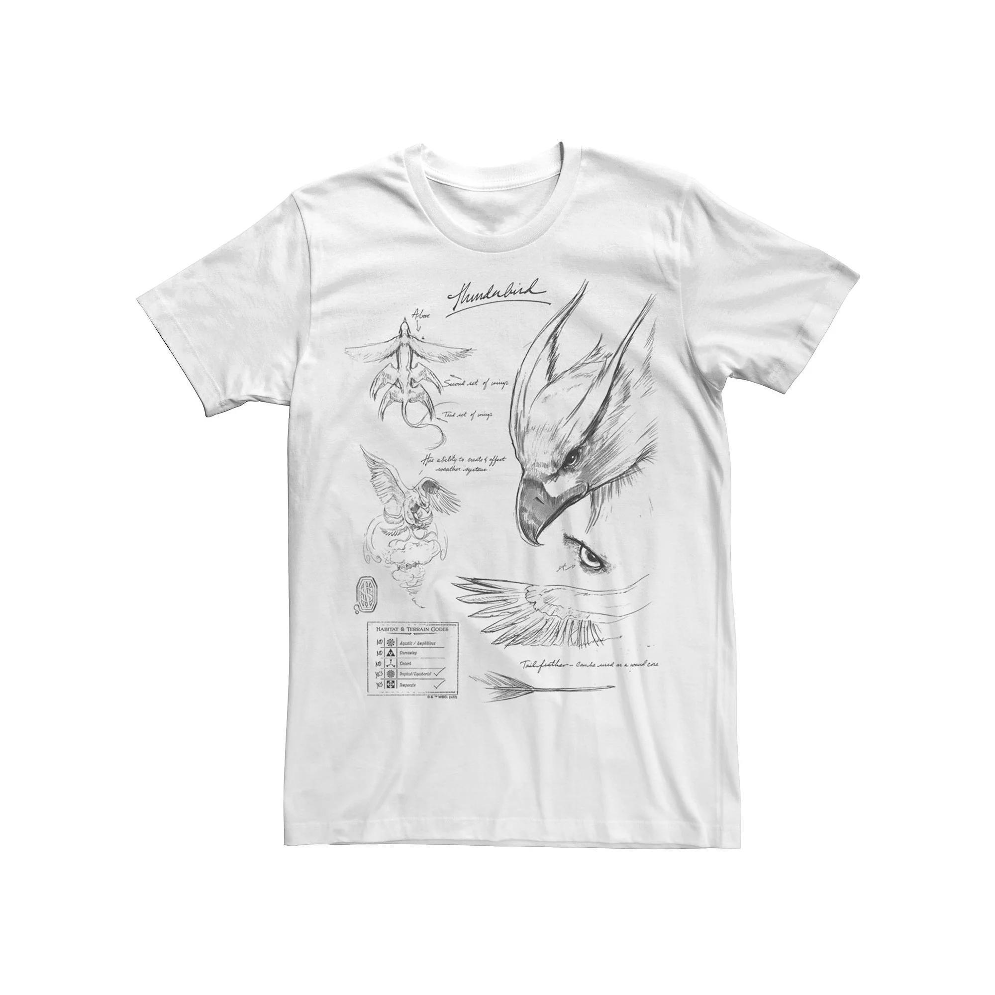 Men's Fantastic Beast Grindelwald Thunderbird Study Notebook Sketch Tee,  Product Image