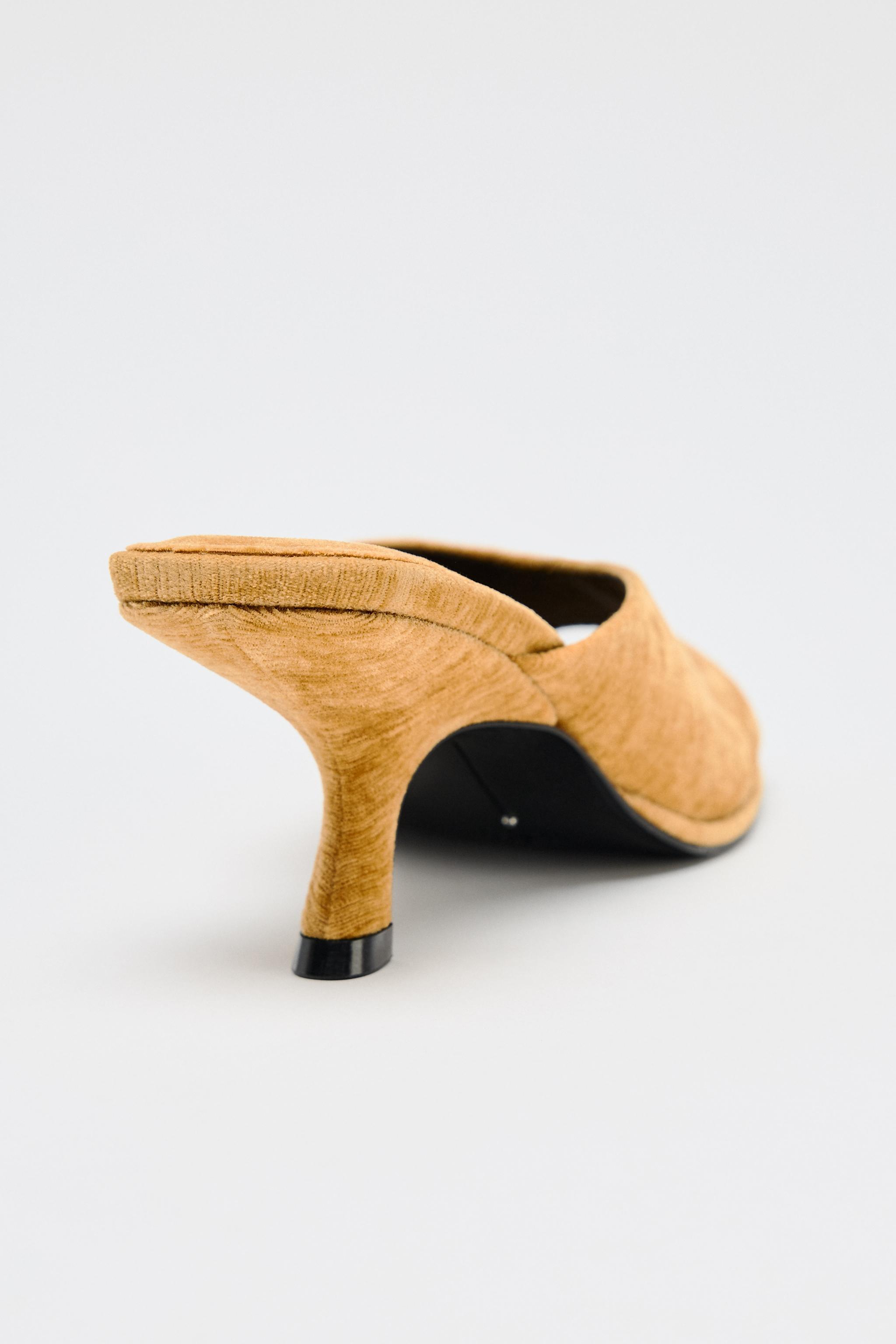 VELVET HEELED MULES Product Image