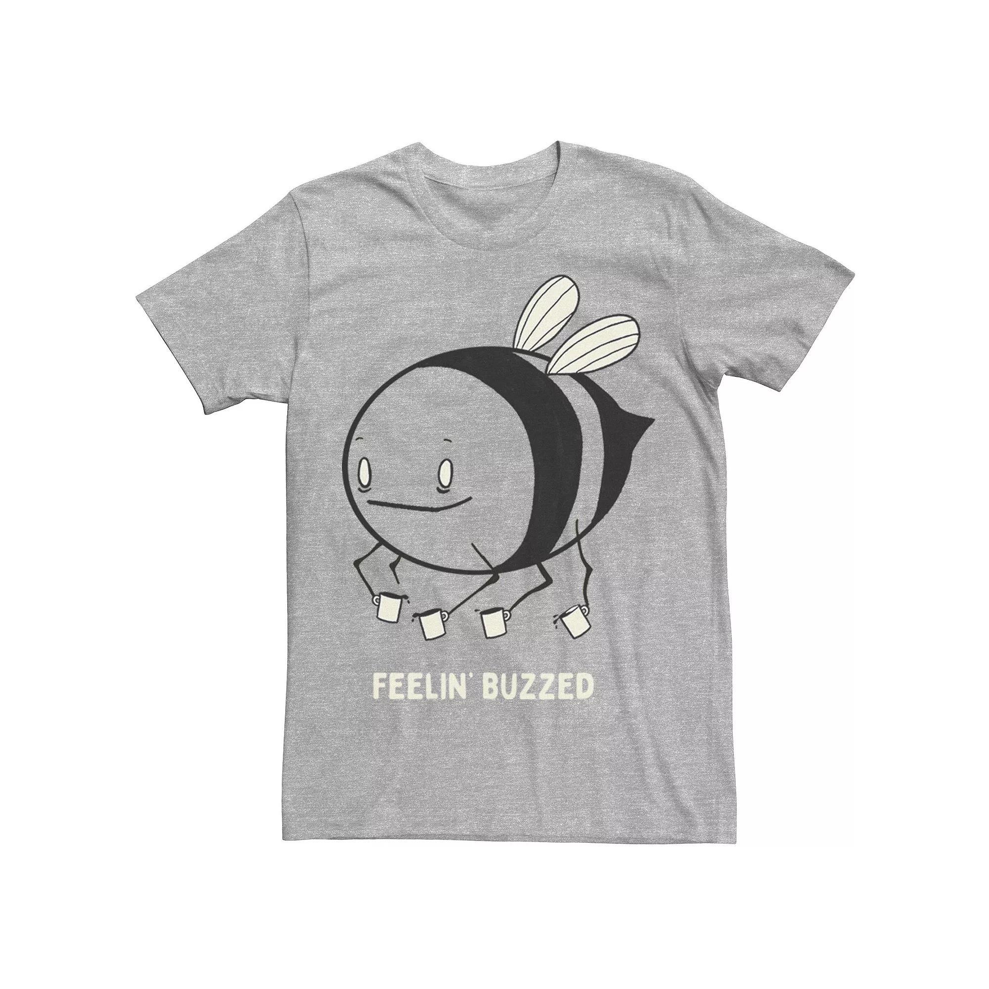 Men's Feelin' Buzzed Coffee Bee Tee, Size: Small, Athletic Grey Product Image