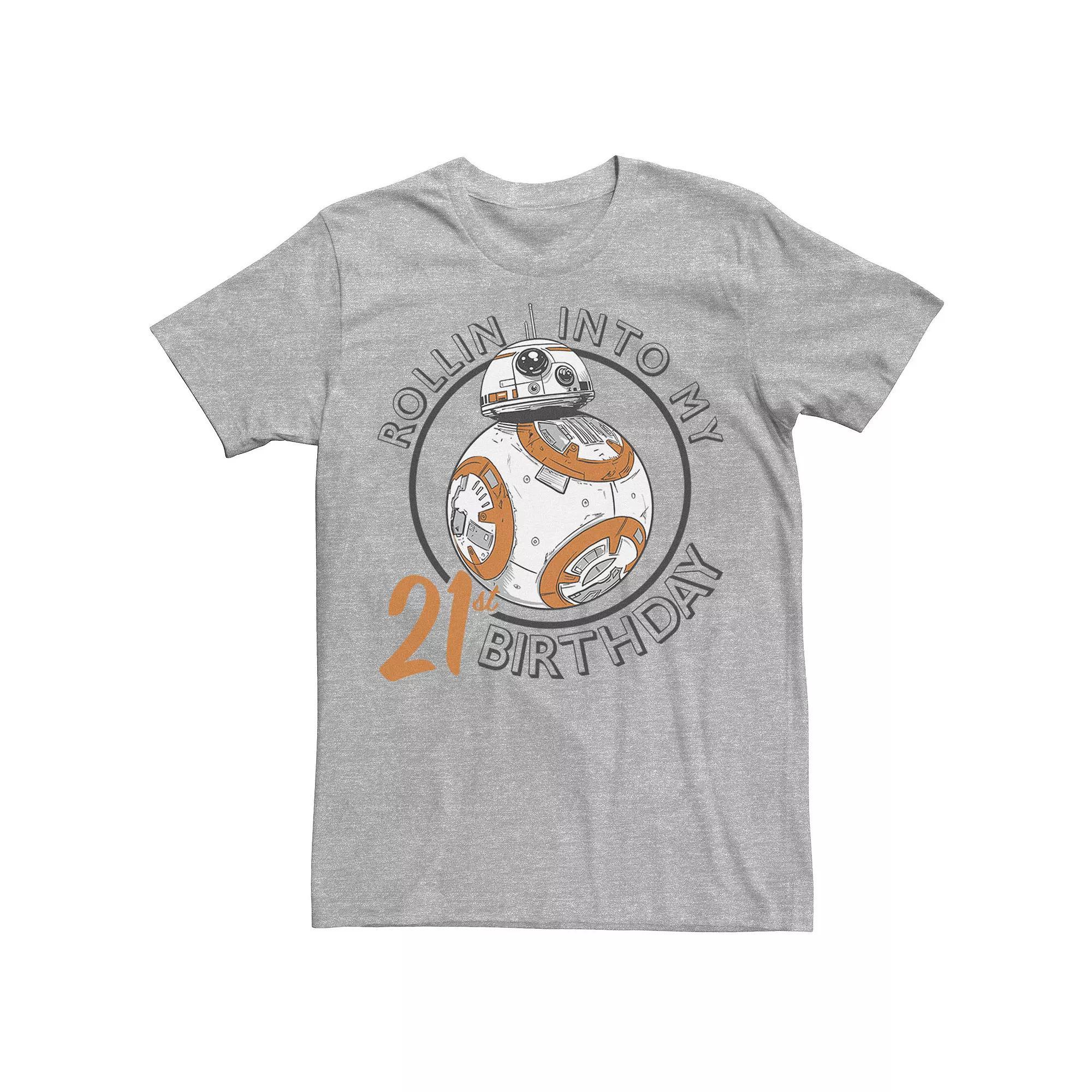 Men's Star Wars BB-8 Rollin Into My 21st Birthday Portrait Tee,  Product Image