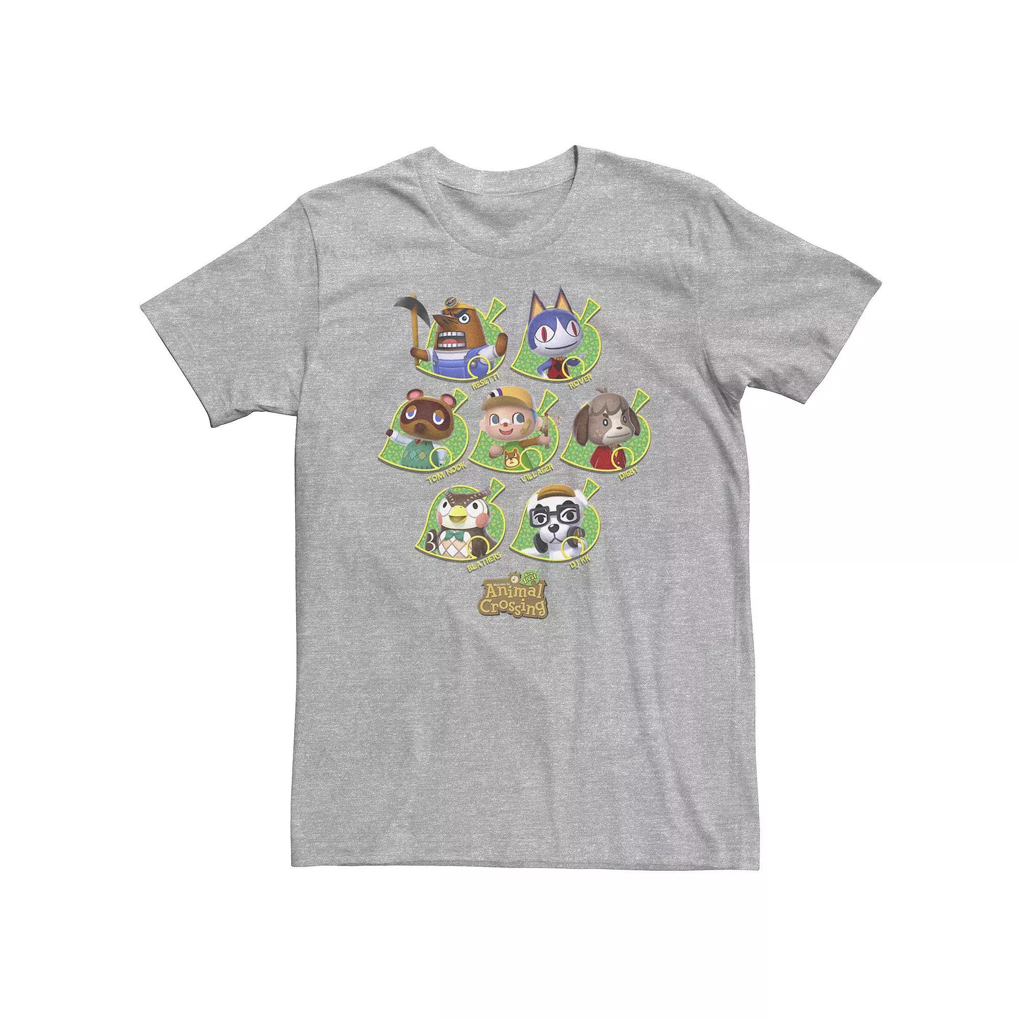 Big & Tall Nintendo Animal Crossing New Leaf Towns People Tee, Men's, Size: Large Tall, Athletic Grey Product Image