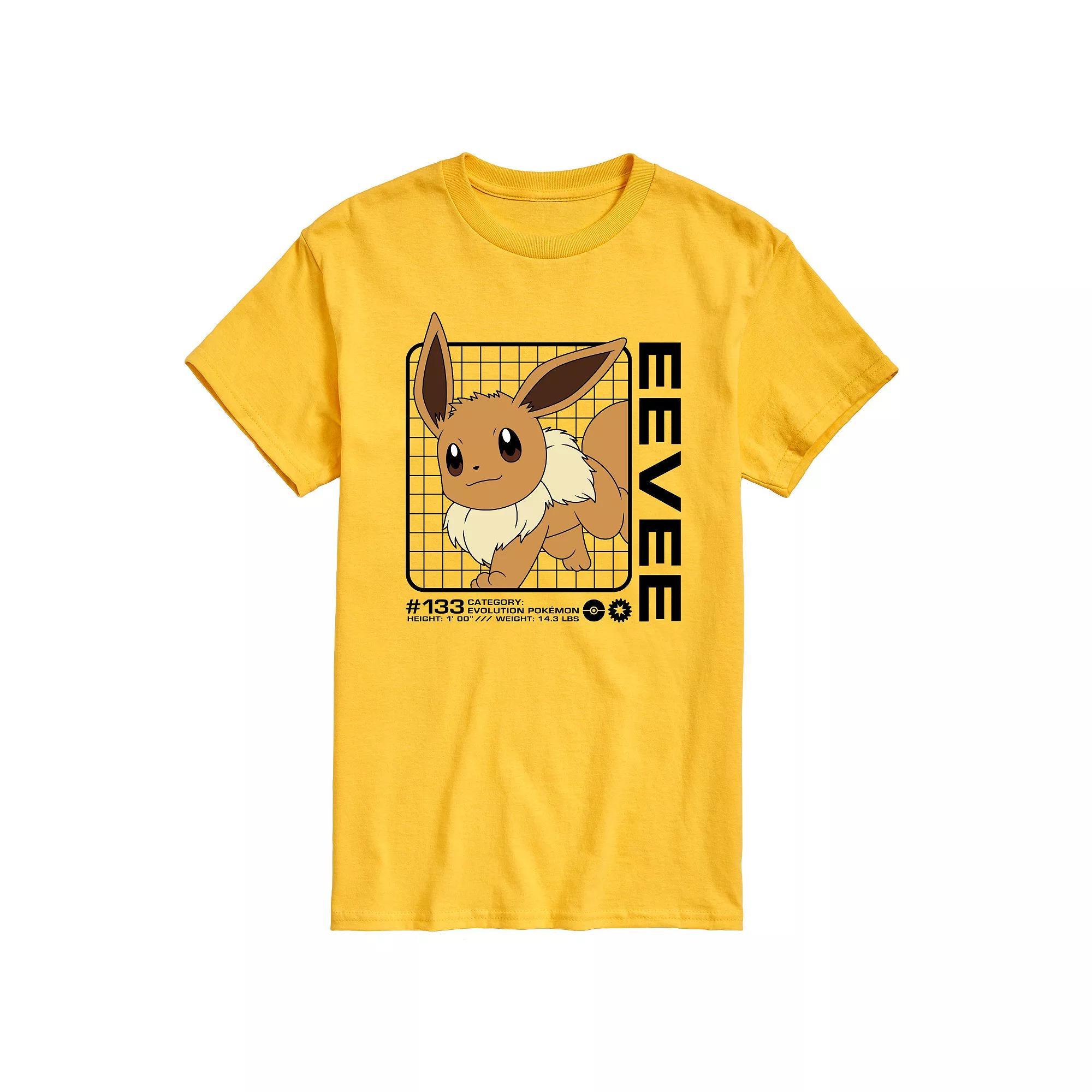 Men's Pokemon Eevee Stats Graphic Tee, Size: XL, Yellow Product Image